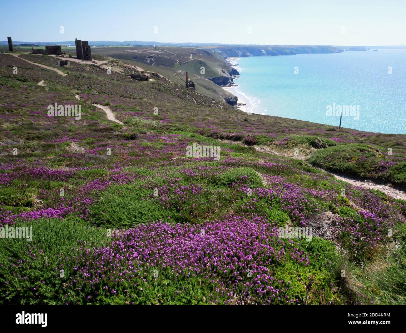 Rovine minerarie a Wheal Coates, St Agnes, Cornovaglia. Foto Stock