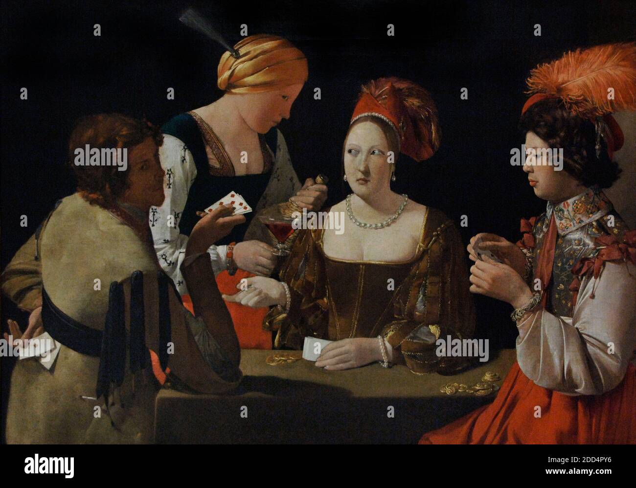 Tour di Georges de la (1593-1652). Pittore barocco francese. Il calore con l'asso dei Diamanti, ca.1635. Museo del Louvre. Parigi. Francia. Foto Stock