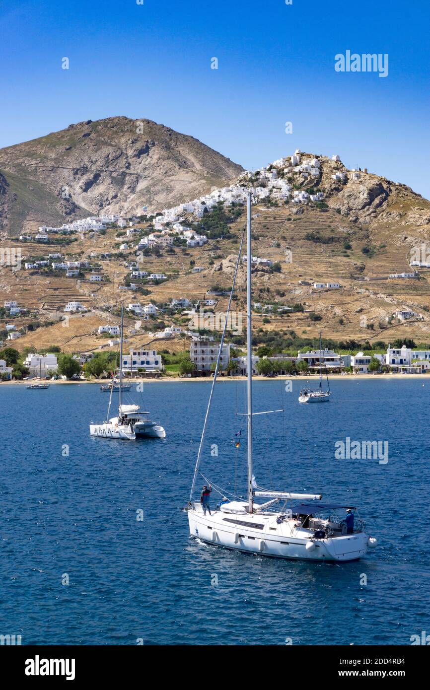 Serifos è un'isola greca, che appartiene al gruppo delle Cicladi nel Mar Egeo. Si tratta di una destinazione remota, ancora da scoprire dalla massa Foto Stock