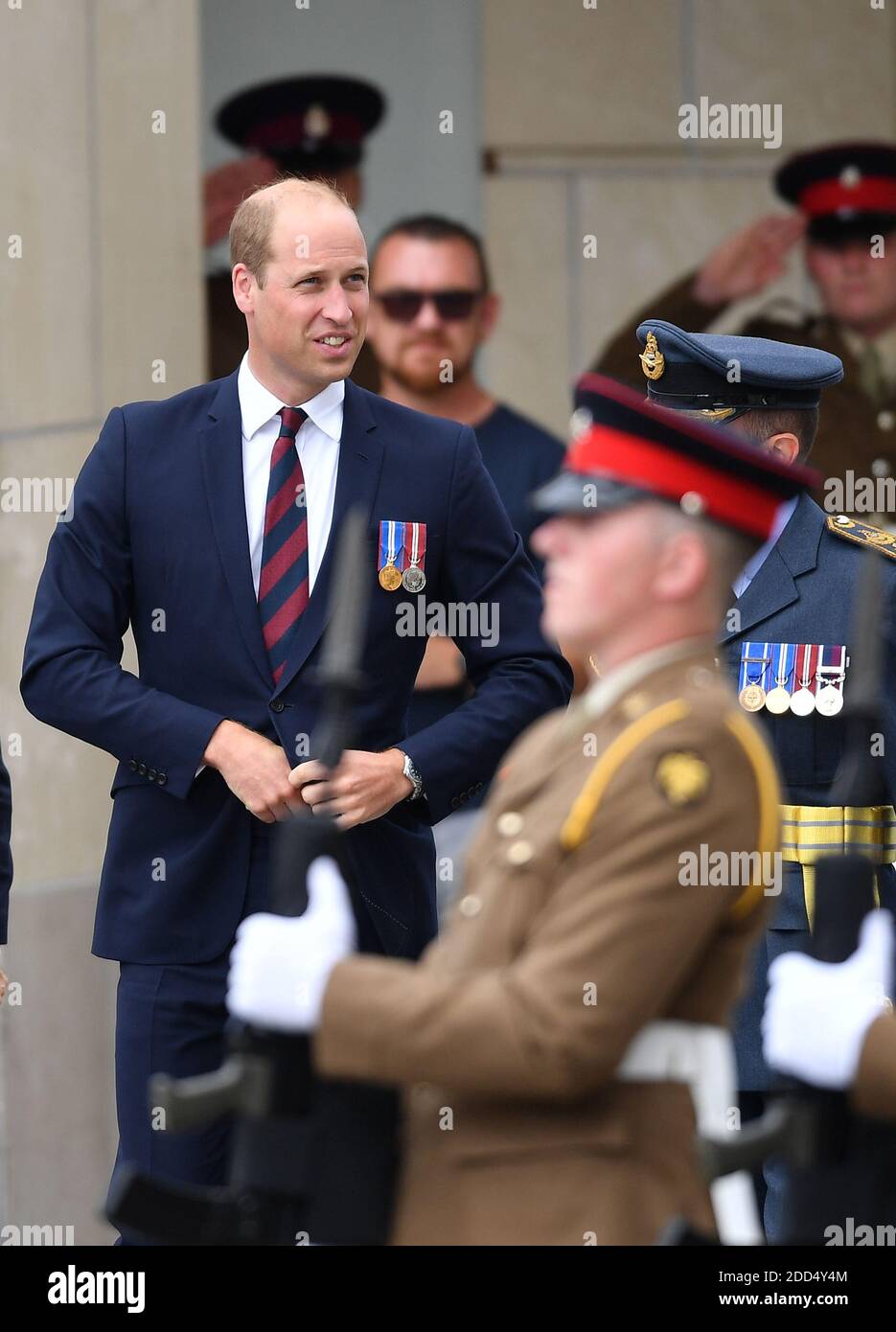 Il duca di Cambridge, il principe Guglielmo alla Cattedrale di Amiens, in Francia, per assistere ad un servizio in occasione del centenario della Battaglia di Amiens e della successiva 'offensiva dei cento giorni', che fu un punto decisivo nella prima guerra mondiale dell'8 agosto 2018. Foto di Christian Liegi/ABACAPRESS.COM Foto Stock