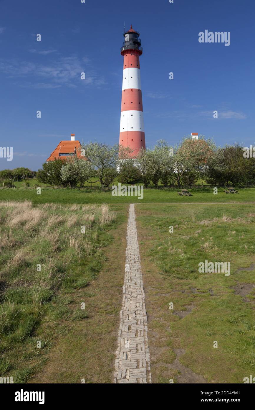 Geografia / viaggio, Germania, Schleswig-Holstein, Westerhever, Lighthouse Westerheversand, Westerhever, diritti aggiuntivi-clearance-Info-non-disponibile Foto Stock Geografia / viaggio, Germania, Schleswig-Holstein, Westerhever, Lighthouse Westerheversand, Westerhever, diritti aggiuntivi-clearance-Info-non-disponibile Foto Stock