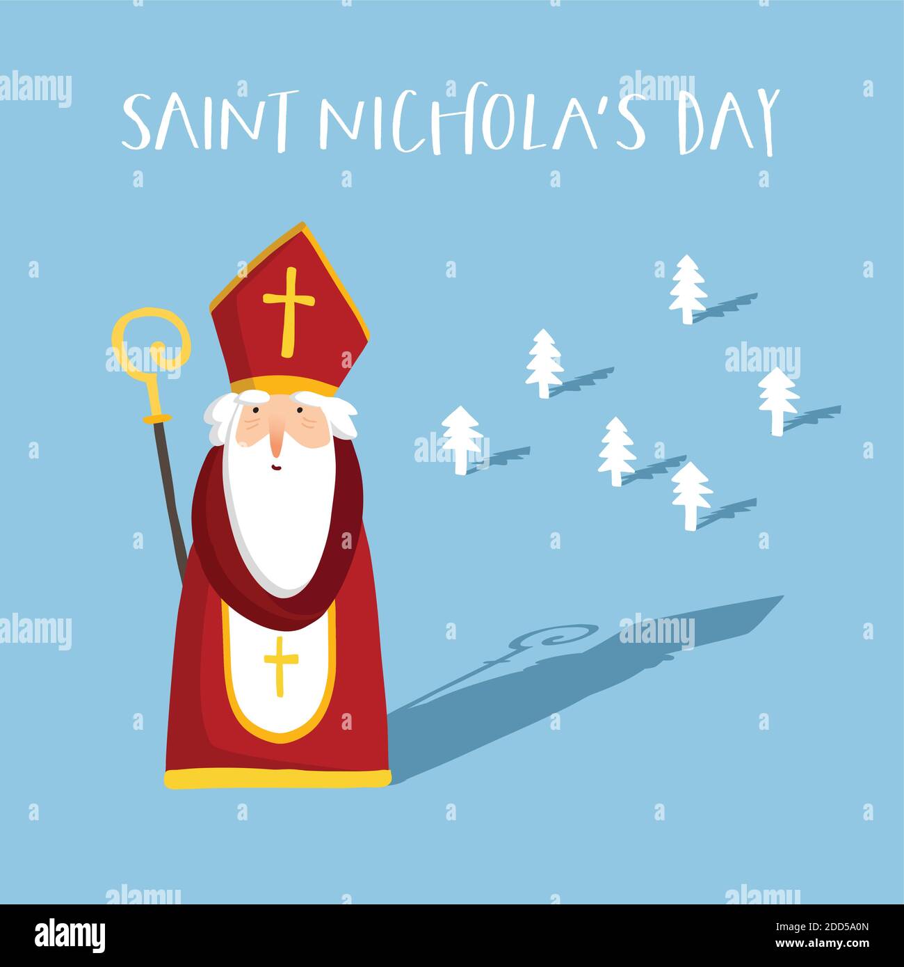 Biglietto Di Auguri San Nicola – Vive Saint Nicolas Con Cane, Torta E Zampe – Fatto In Francia, Con Busta Inclusa (12 X 17,5 Cm)
