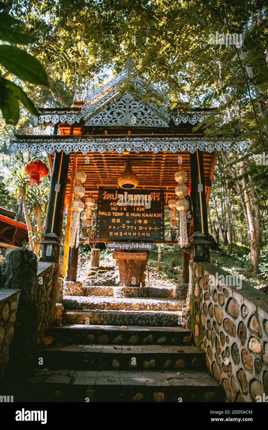 Bamboo Bridge a Pai, Mae Hong Son, Chiang mai, thailandia Foto Stock