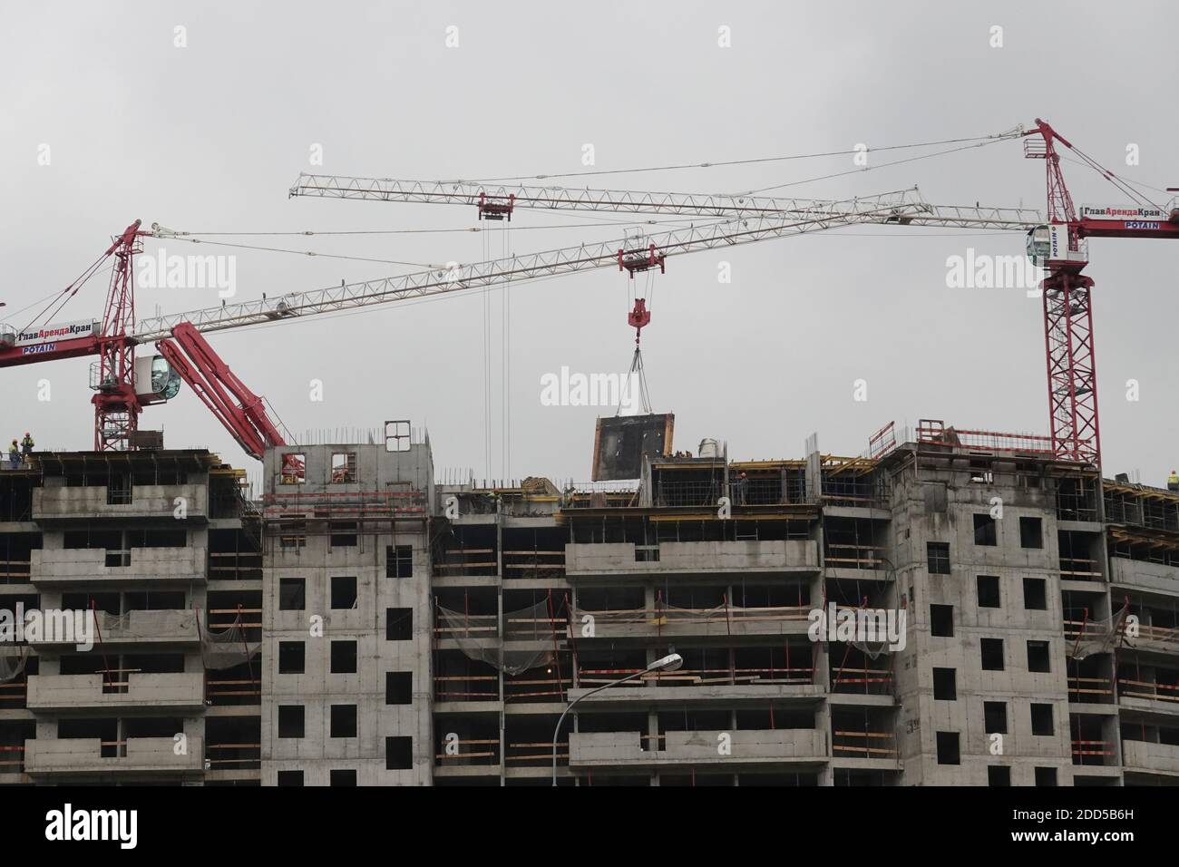 Costruzione di una casa su un programma di ristrutturazione a Mosca Foto Stock
