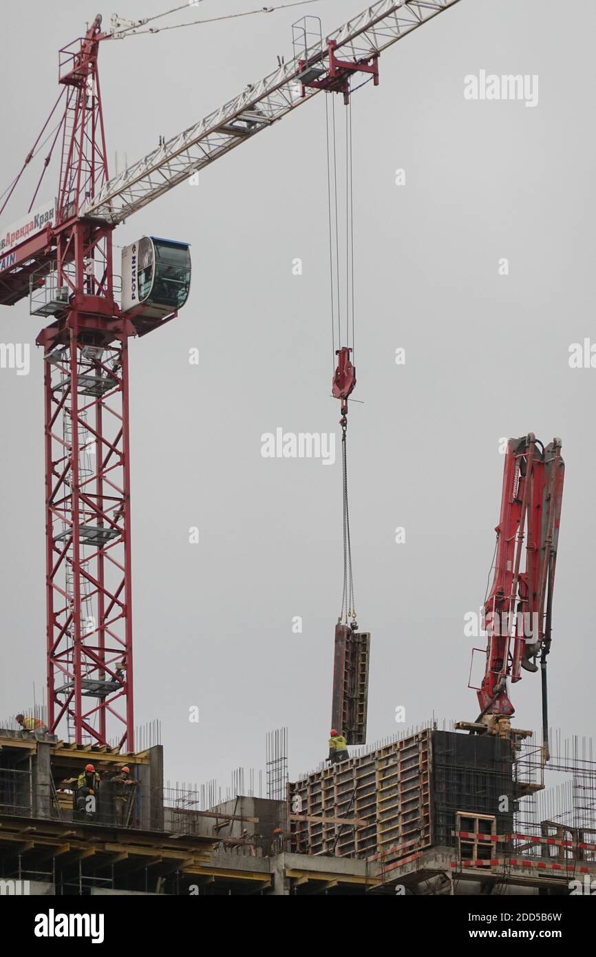 Costruzione di una casa su un programma di ristrutturazione a Mosca Foto Stock