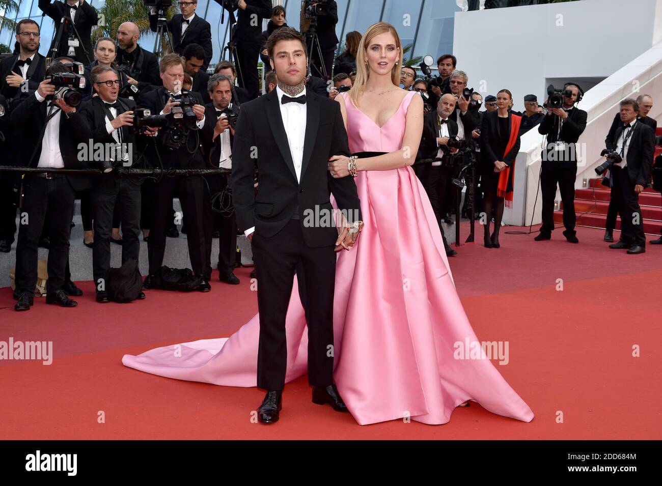 Chiara Ferragni, Federico Leonardo Lucia partecipa alla proiezione le Grand Bain tenutasi al Palais des Festivals il 13 maggio 2018 a Cannes, Francia, nell'ambito del 71esimo Festival annuale del Cinema di Cannes. Foto di Lionel Hahn/ABACAPRESS.COM Foto Stock