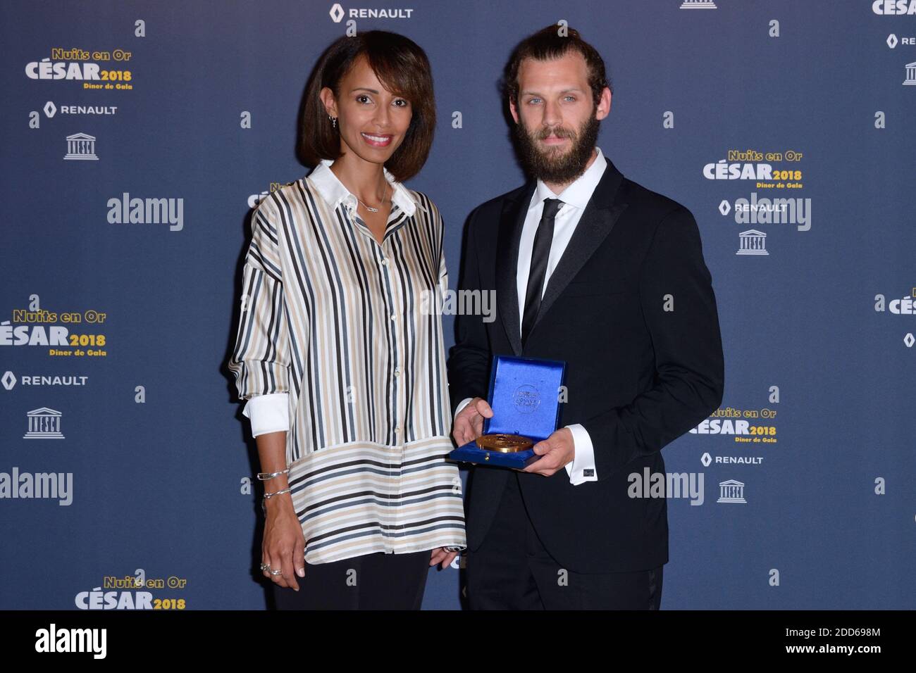 Sonia Rolland e Chris Overton partecipano all'ottava cena di Nuits en o Gala organizzata dall'Accademia Cesar all'UNESCO a Parigi, in Francia, il 11 giugno 2018. Foto di Aurore Marechal/ABACAPRESS.COM Foto Stock