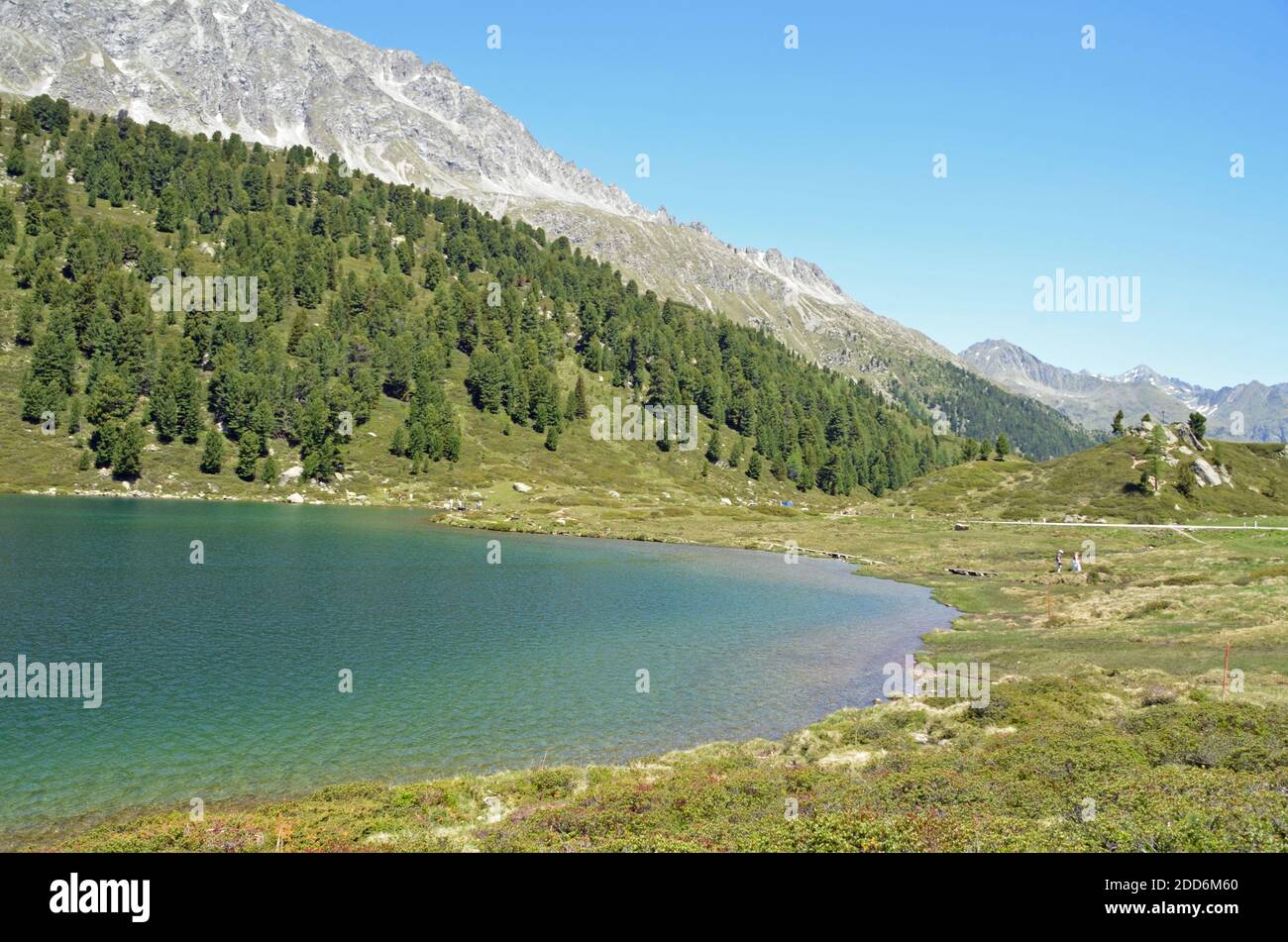 Giornata estiva allo Staller Sattel al confine tra Austria e Italia Foto Stock