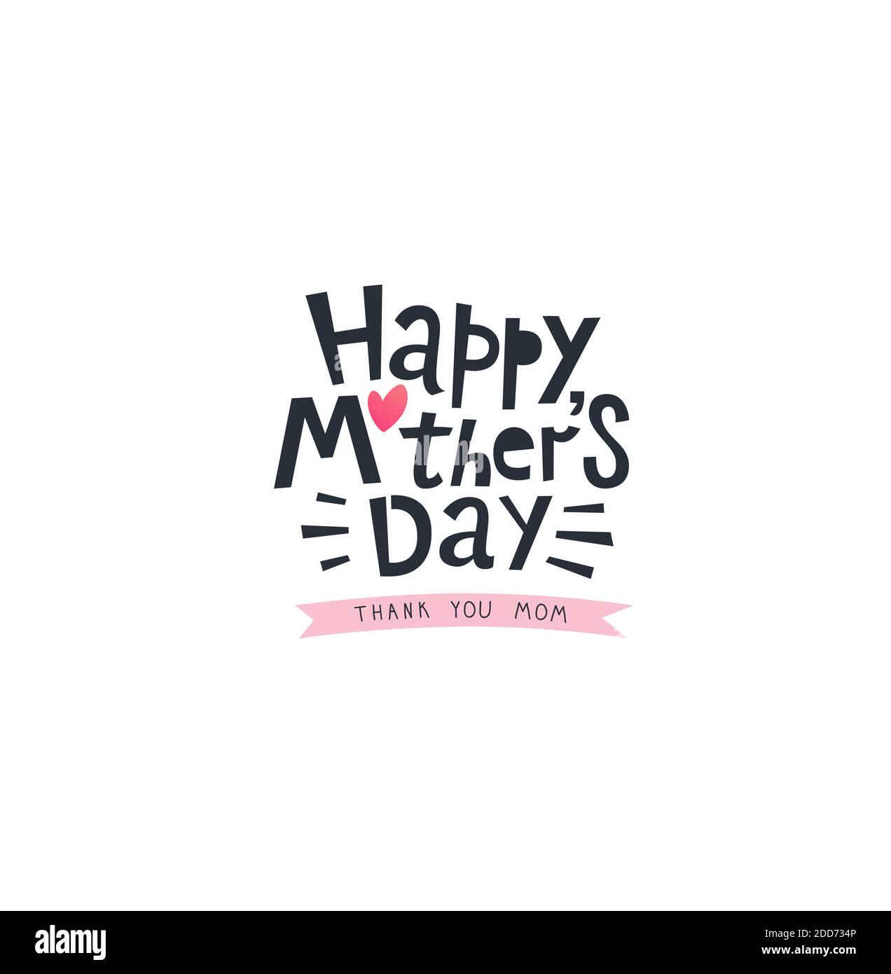 Lettere a mano Happy Mothers Day. Illustrazione Vettoriale