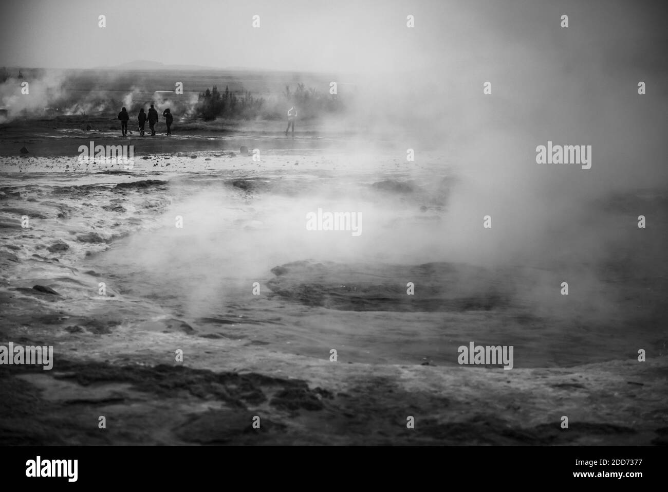 Piscine geotermiche calde a Geysir, il Circolo d'Oro, Islanda Foto Stock