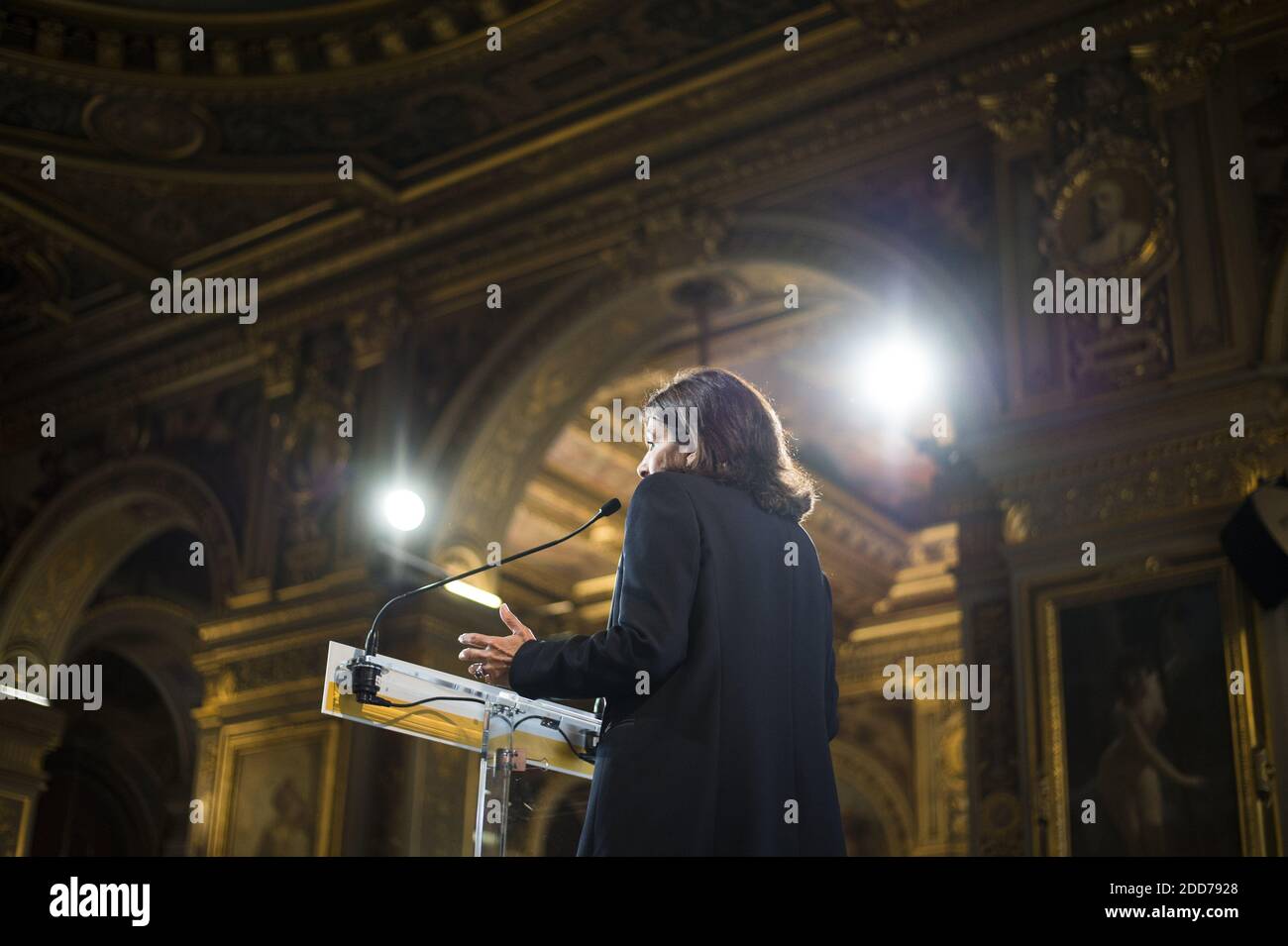 Anne Hidalgo, sindaco di Parigi, durante una cerimonia per la " Protocole d ' Organization des Jeux Olympiques et Paralympiques 2024" presso il municipio di Parigi il 14 giugno 2018. Foto di ELIOT BLONDT/ABACAPRESS.COM Foto Stock