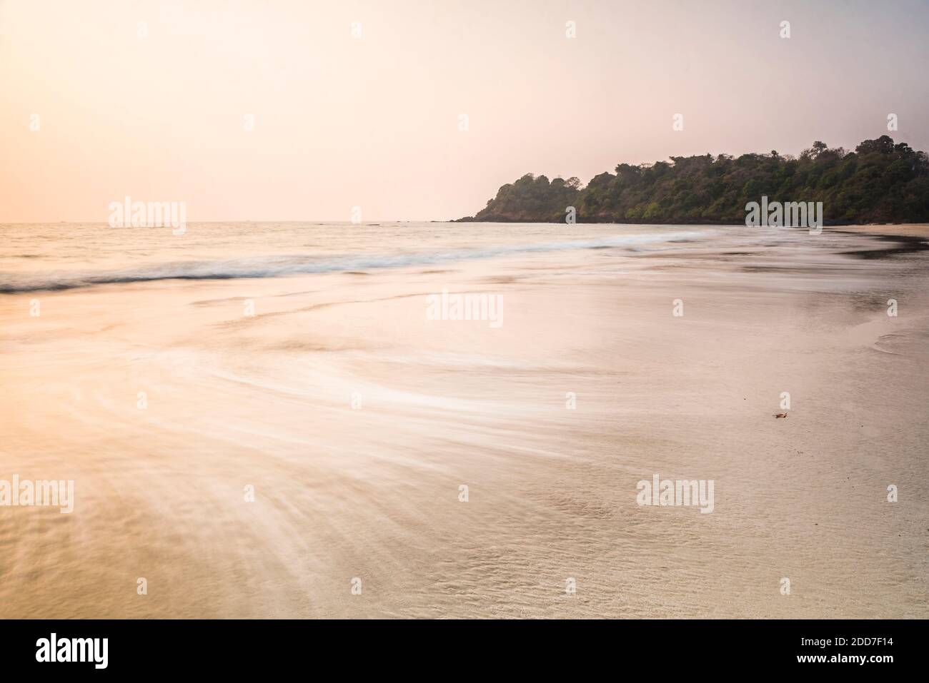 Talpona Beach tramonto, Goa Sud, India Foto Stock