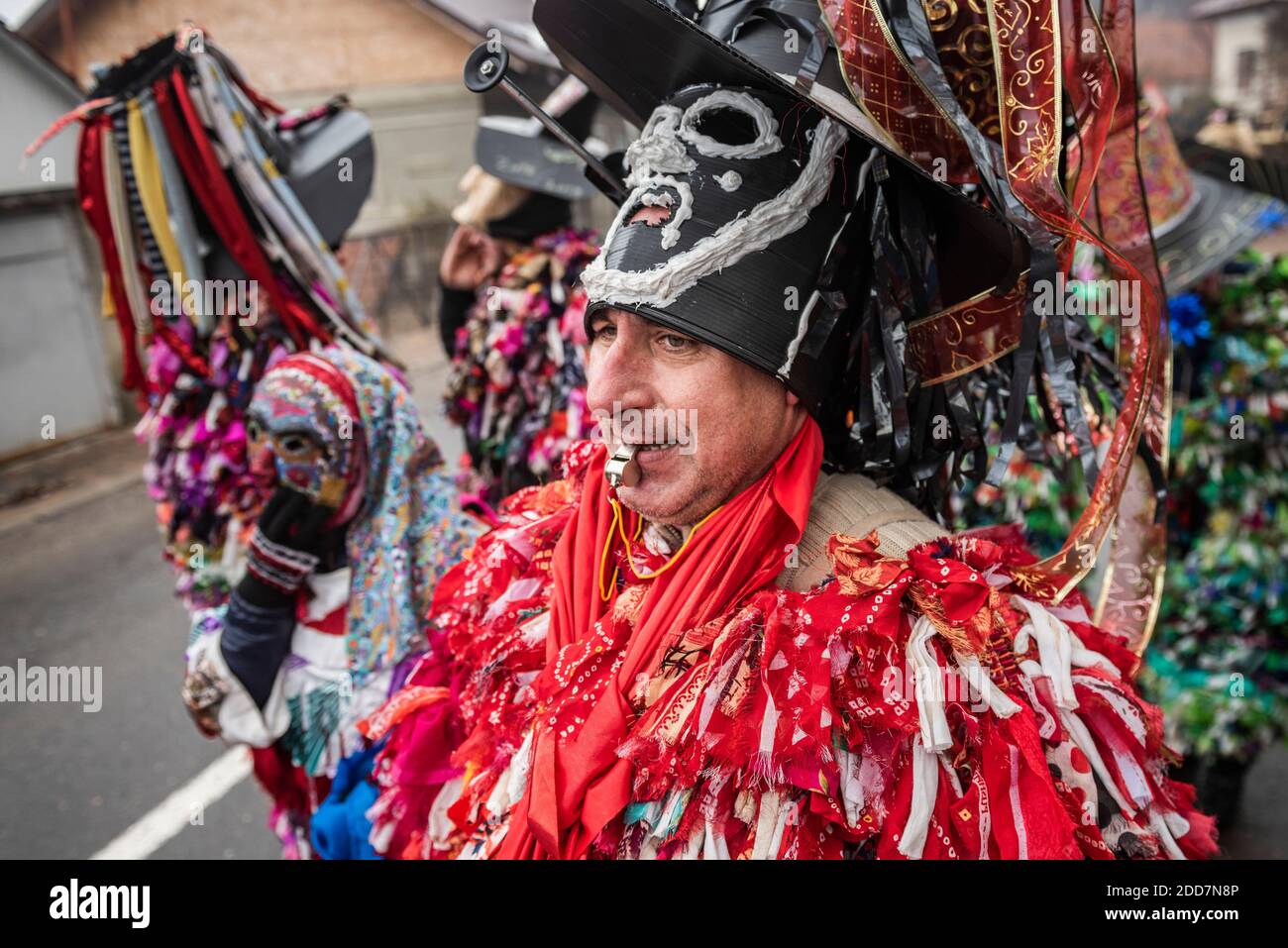 Festa di ballo dell'orso di Capodanno, Comanesti, Moldavia, Romania Foto Stock