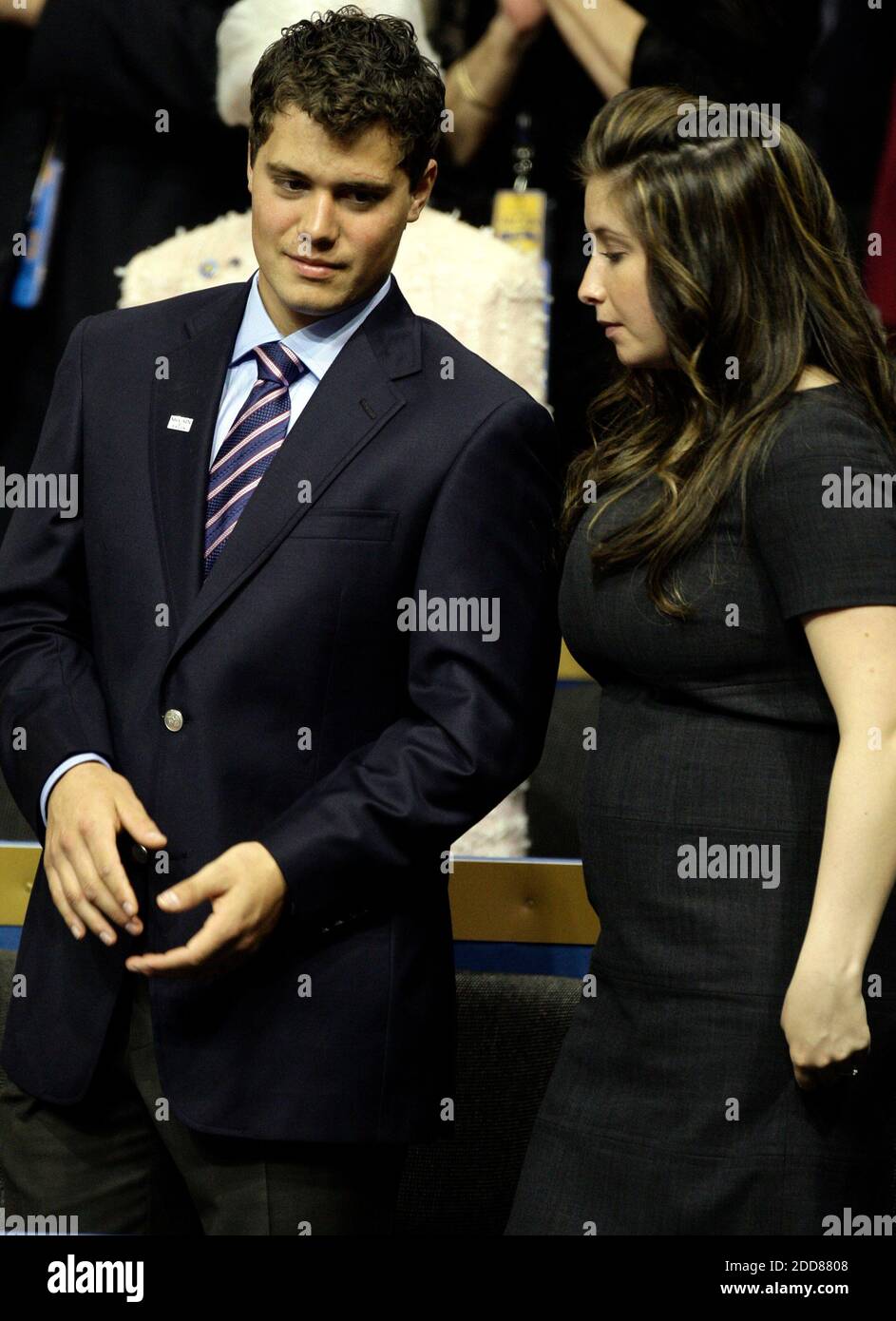 NO FILM, NO VIDEO, NO TV, NO DOCUMENTARIO - la figlia del candidato repubblicano alla vicepresidenza Sarah Palin, Bristol, che è incinta, e il padre-a-be, Levi Johnston, partecipare alla Convention nazionale repubblicana a St. Paul, Minnesota, mercoledì 3 settembre 2008. Foto di Chuck Kennedy/MCT/ABACAPRESS.COM Foto Stock