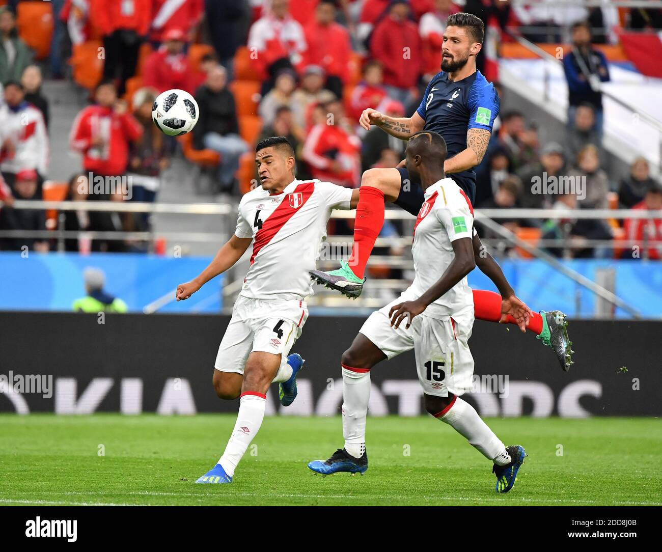 Francia durante la Coppa del mondo 2018, Francia vs Perù allo stadio Arena di Ekateringburg Russia il 21 giugno 2018. Foto di Christian Liegi/ABACAPRESS.COM Foto Stock