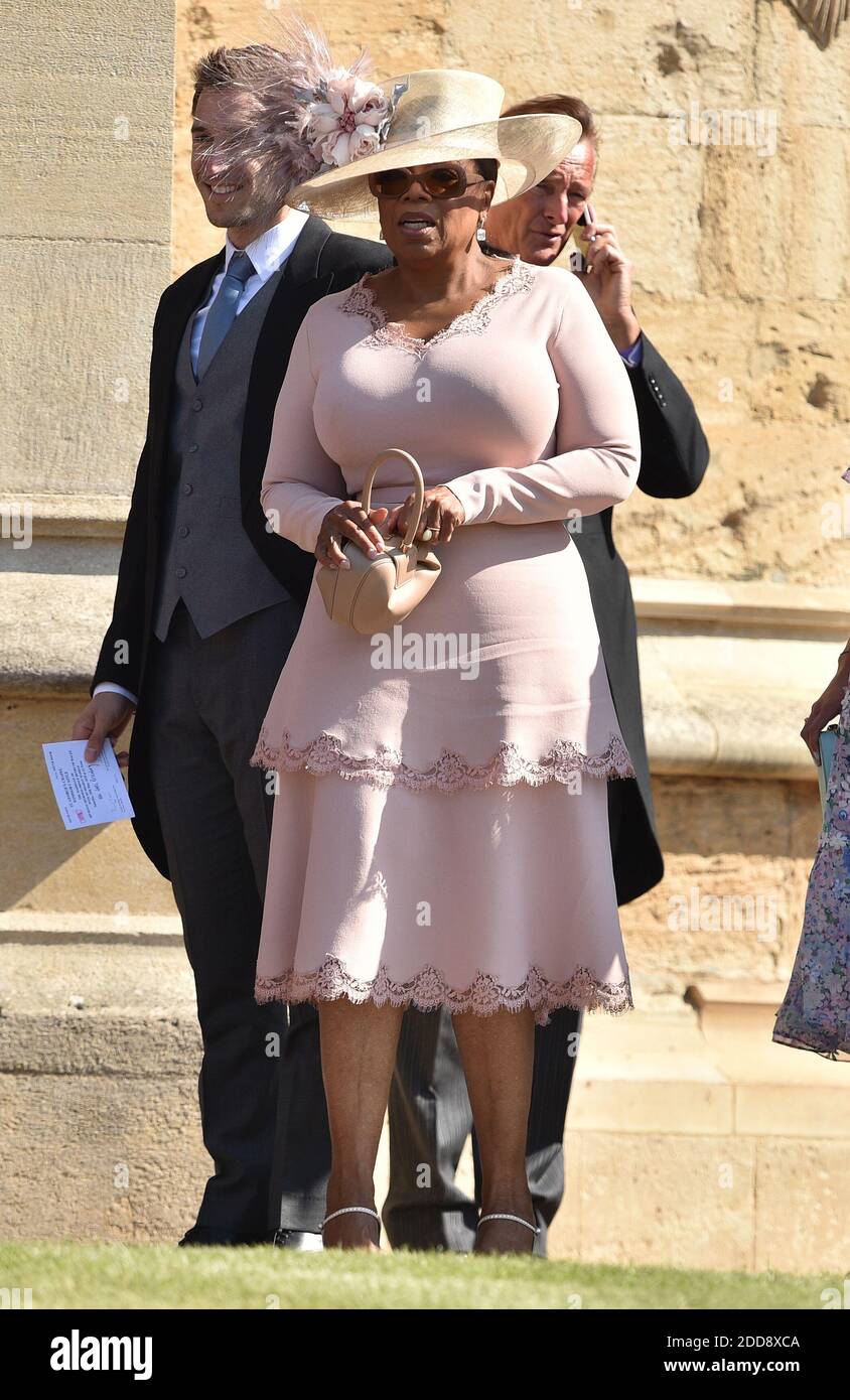 Oprah Winfrey partecipa alla cerimonia di nozze del principe Henry Charles Albert David del Galles sposa la sig.ra Meghan Markle in un servizio alla cappella di San Giorgio all'interno dei terreni del castello di Windsor. Tra gli ospiti vi erano 2200 membri del pubblico, la famiglia reale e la Madre Doria Ragland di Markle. Foto di Lionel Hahn/ABACAPRESS.COM Foto Stock