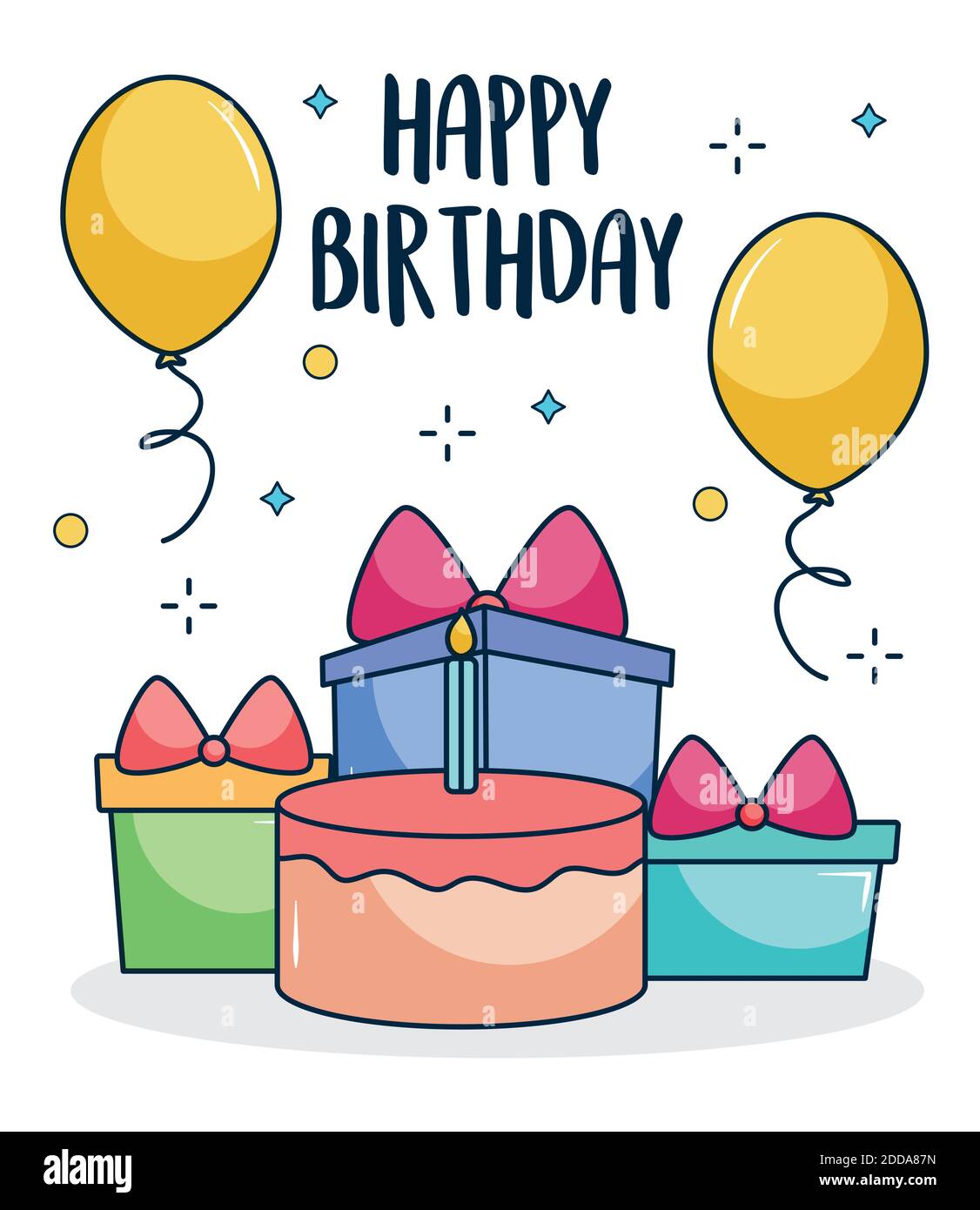 carta regalo di buon compleanno torta isolata con gelato vettoriale 6439694  Arte vettoriale a Vecteezy