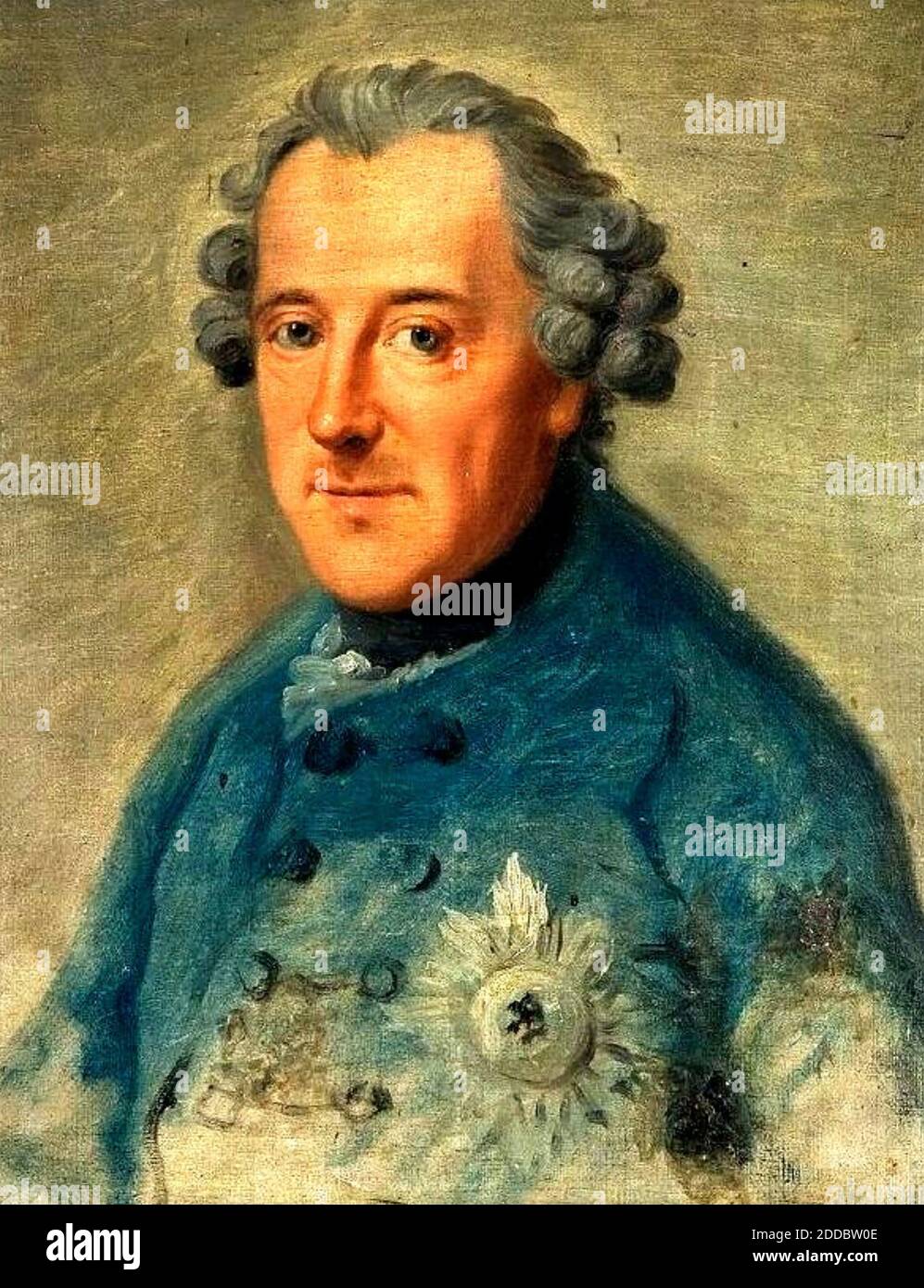 FEDERICO IL GRANDE (1712-1786) re prussiano e capo militare, dipinto da Johann Ziesenis nel 1763. L'unico ritratto per cui Federico pose effettivamente. Foto Stock
