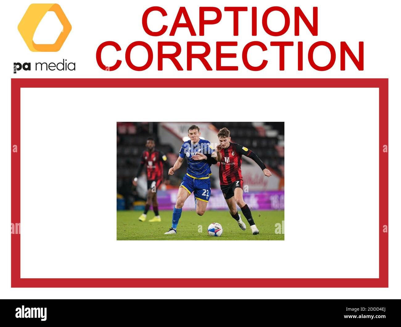 ATTENZIONE REDATTORI DI IMMAGINI, CAPO SUBS E BIBLIOTECARI DI IMMAGINE: Correzione di didascalia per questa immagine trasmessa sul cavo PA prima oggi CALCIATO Bournemouth MODIFICARE il nome del giocatore da Michael Dawson a Ryan Yates. Le versioni corrette sono state trasmesse sul filo PA. La didascalia corretta dovrebbe leggere Ryan Yates (a sinistra) di Nottingham Forest e David Brooks di AFC Bournemouth, battaglia per la palla durante la partita del campionato Sky Bet al Vitality Stadium di Bournemouth. Foto Stock