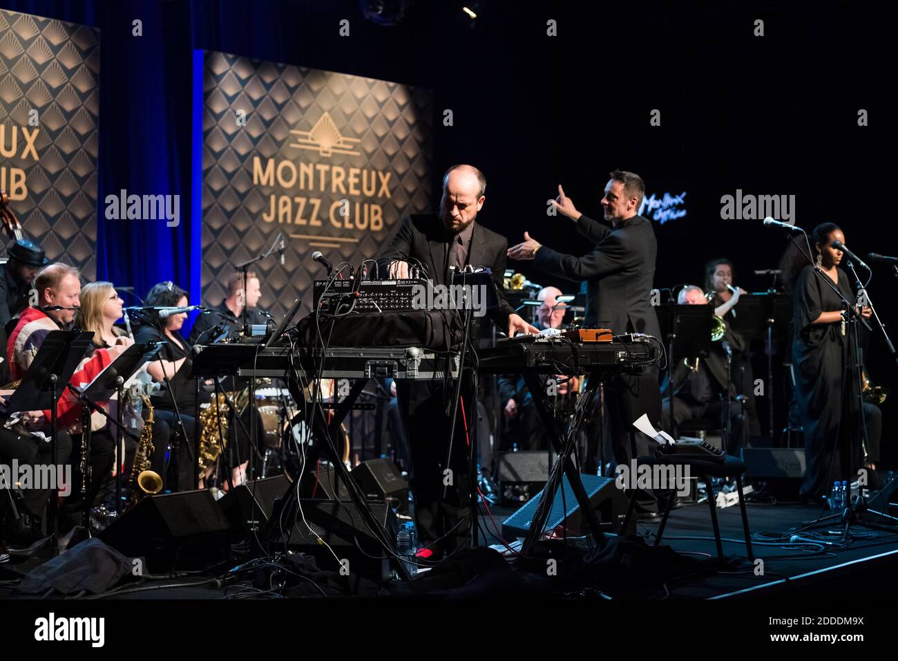 Matthew Herbert Brexit Big Band suona dal vivo a Montreux, Svizzera, il 30 giugno 2018. Foto di Loona/ABACAPRESS.COM Foto Stock