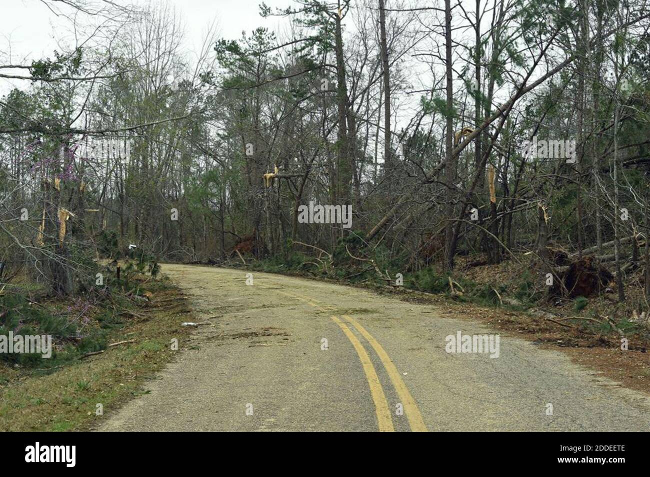 NO FILM, NO VIDEO, NO TV, NO DOCUMENTARIO - Tornado Damage a Smith's Station, Alabama il 4 marzo 2019. Almeno 23 persone sono confermate morte dopo l'epidemia di tornado della domenica con violente tempeste che hanno lasciato i detriti sparsi nell'Alabama meridionale e in Georgia. Foto di Joe Songer/Alabama Media Group/TNS/ABACAPRESS.COM Foto Stock