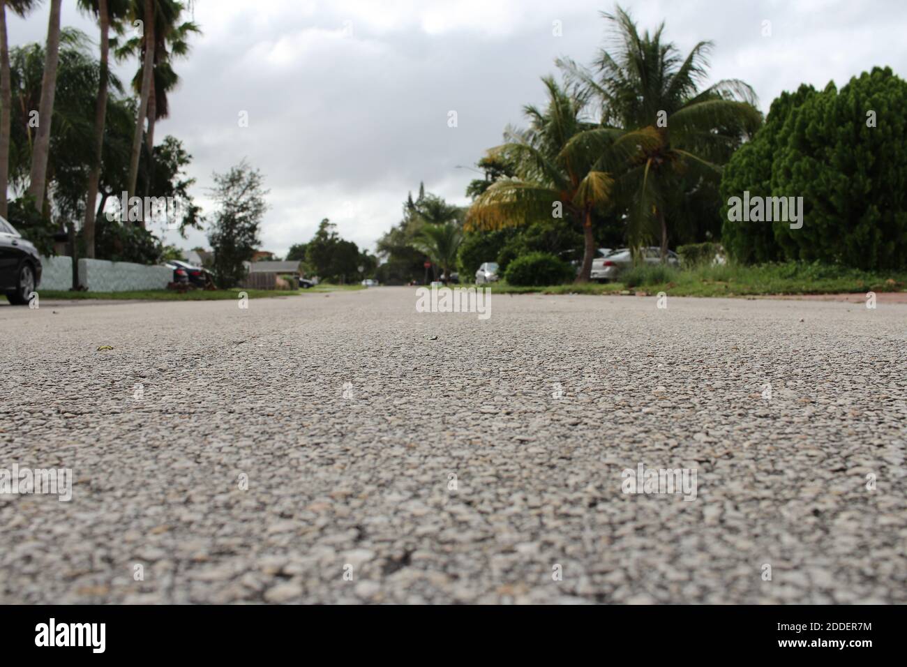 strada ad angolo basso nel quartiere Foto Stock