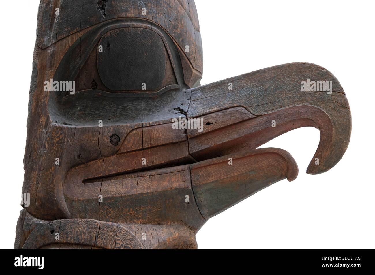 1893 World's Fair Totem Poles ora nel campo di Stanley Hall presso il Field Museum di Chicago Foto Stock