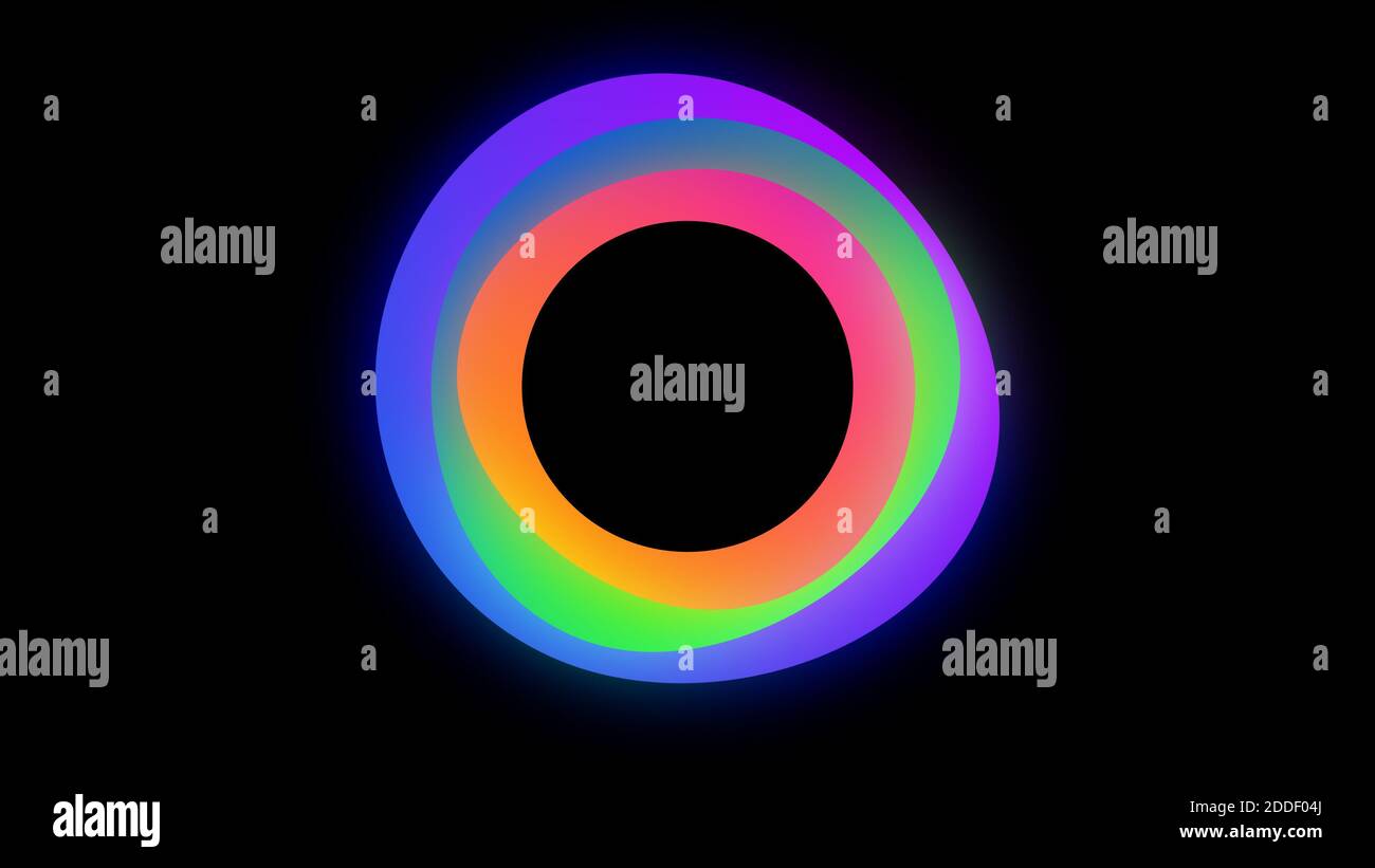 Una cornice al neon astratta e luminosa per il tuo logo o testo Foto Stock