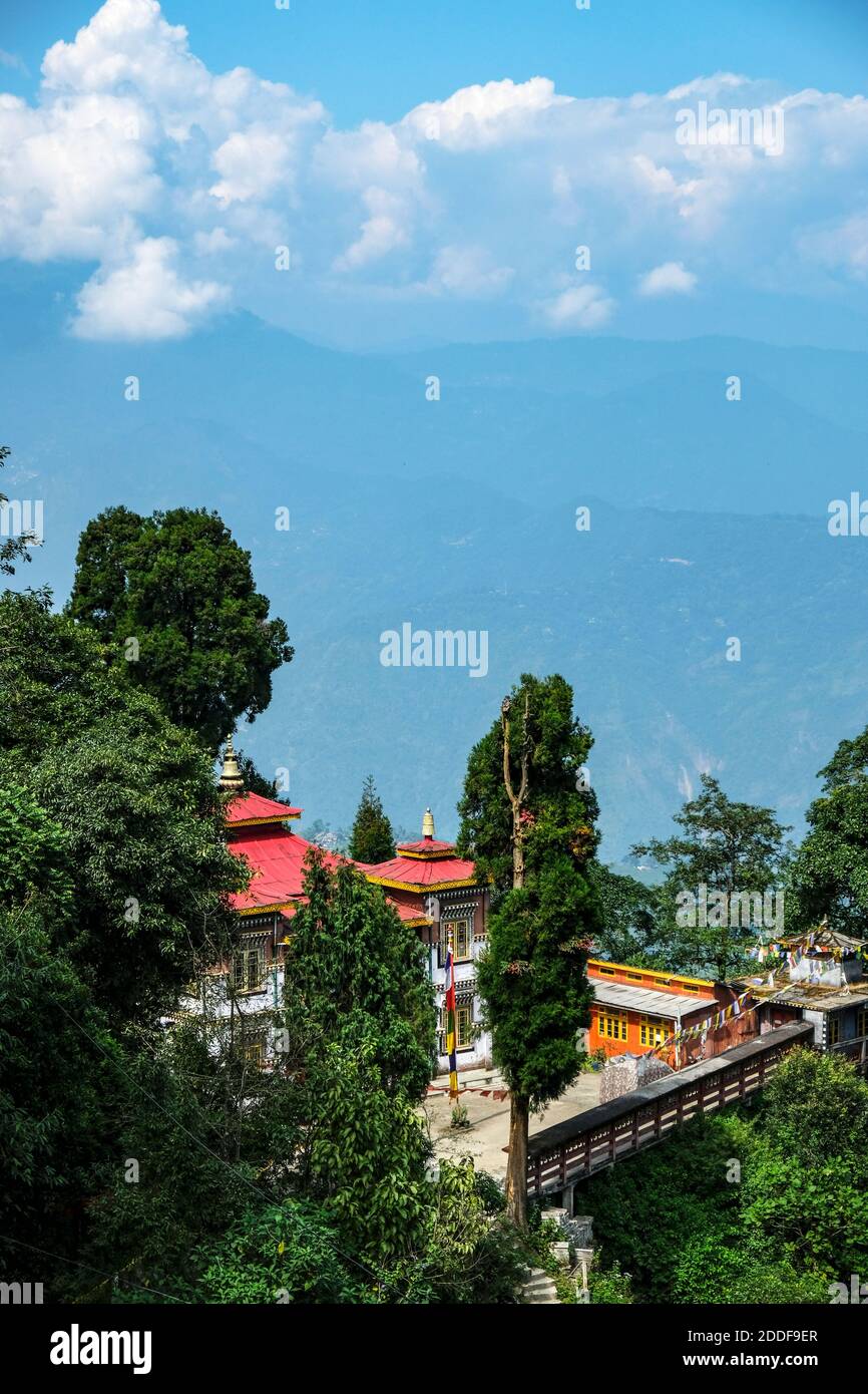 Darjeeling, India - 2020 ottobre: Il monastero Bhutia Busty a Darjeeling il 14 ottobre 2020 a Bengala Occidentale, India. Foto Stock