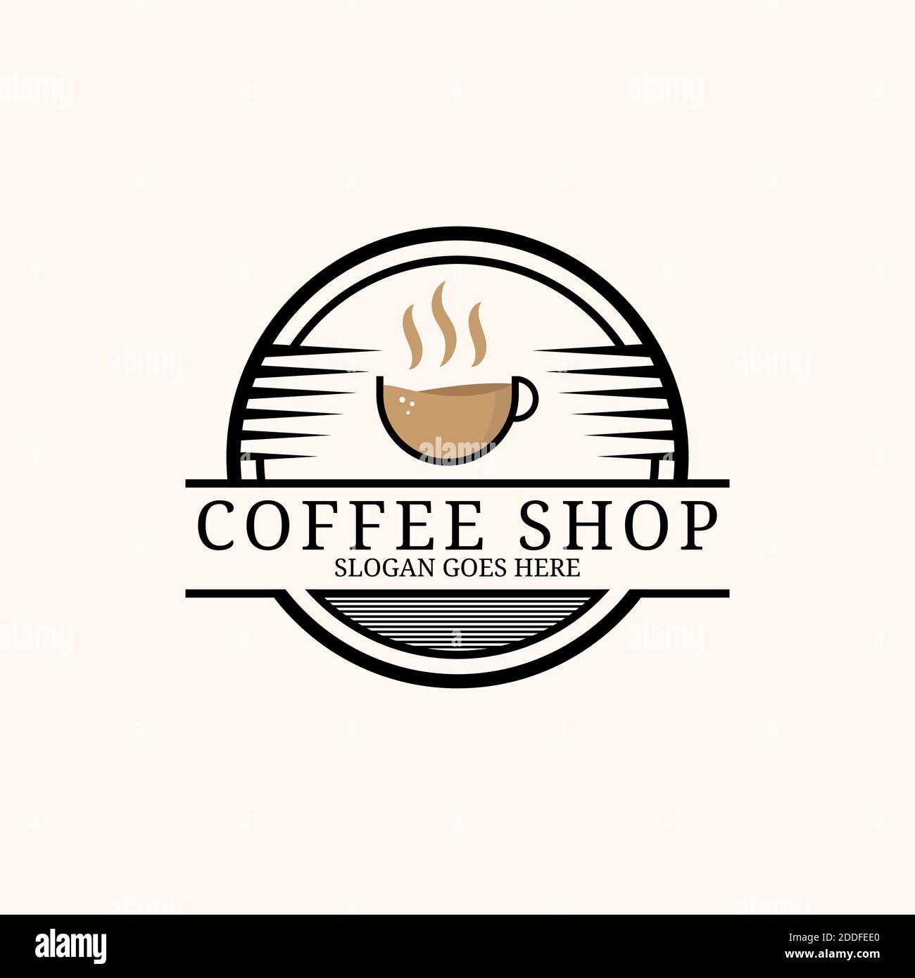 Design ispirato al logo della caffetteria retro, modello Vector della caffetteria retro Illustrazione Vettoriale