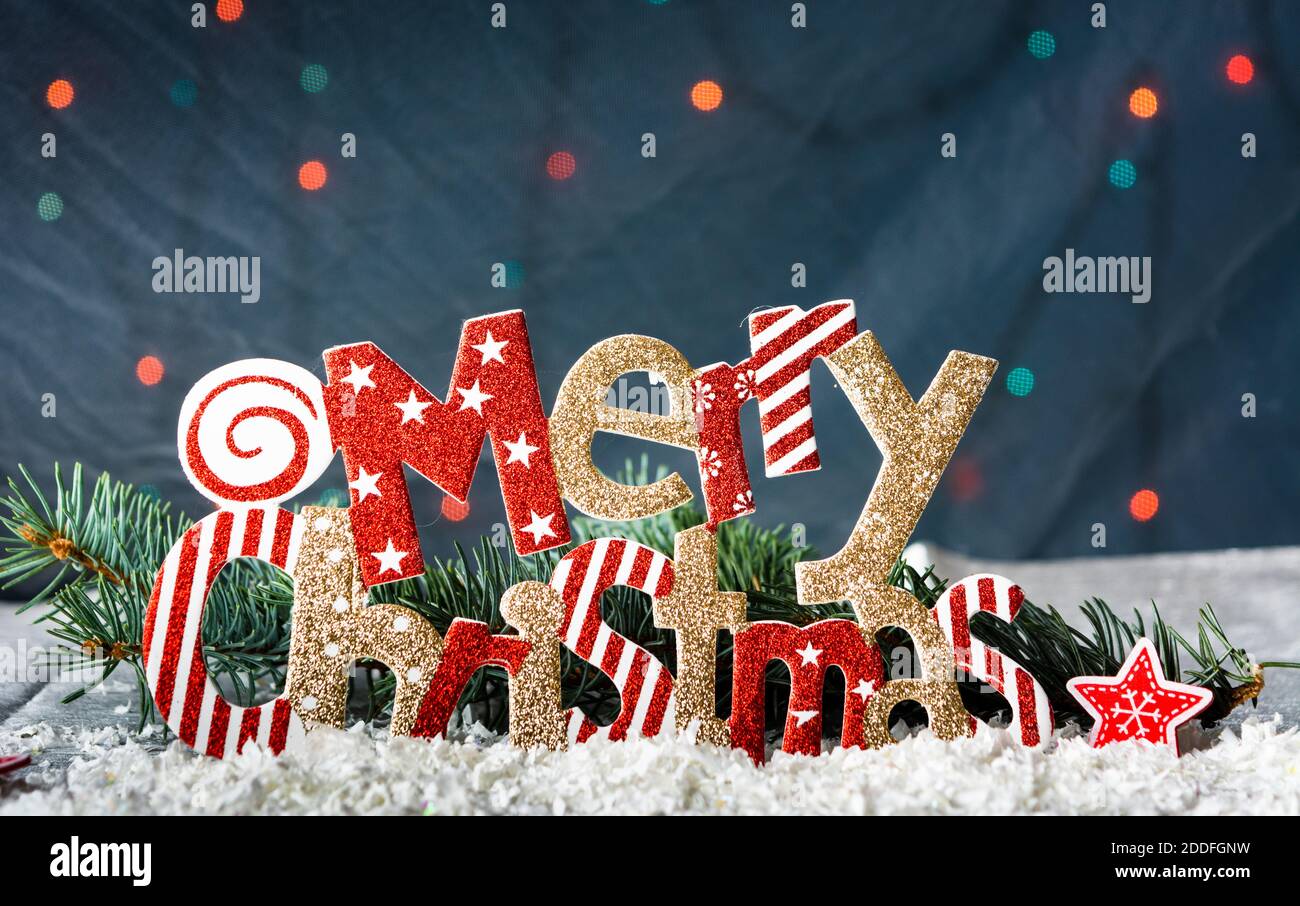 Merry Christmas Festive scheda Sfondo, vacanze invernali Foto Stock