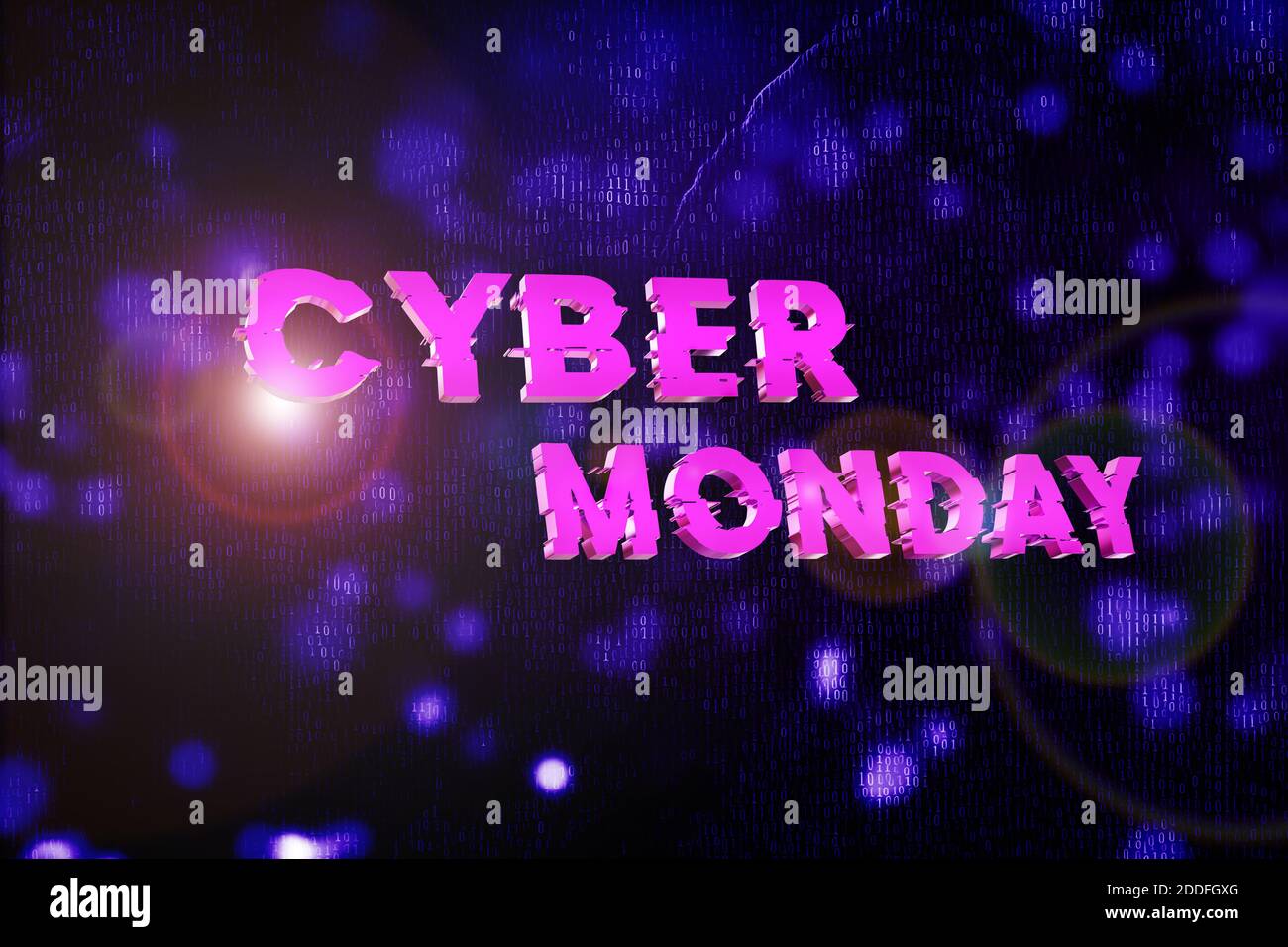 Banner di vendita del Cyber monday. Offerta Cyber online evento di vendita. Rendering 3D. Modello di vendita. Foto Stock