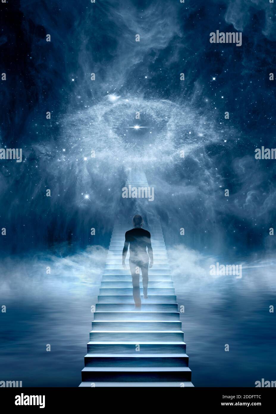 Illuminazione coscienza superiore viaggio spirituale concetto di nuova età Foto Stock