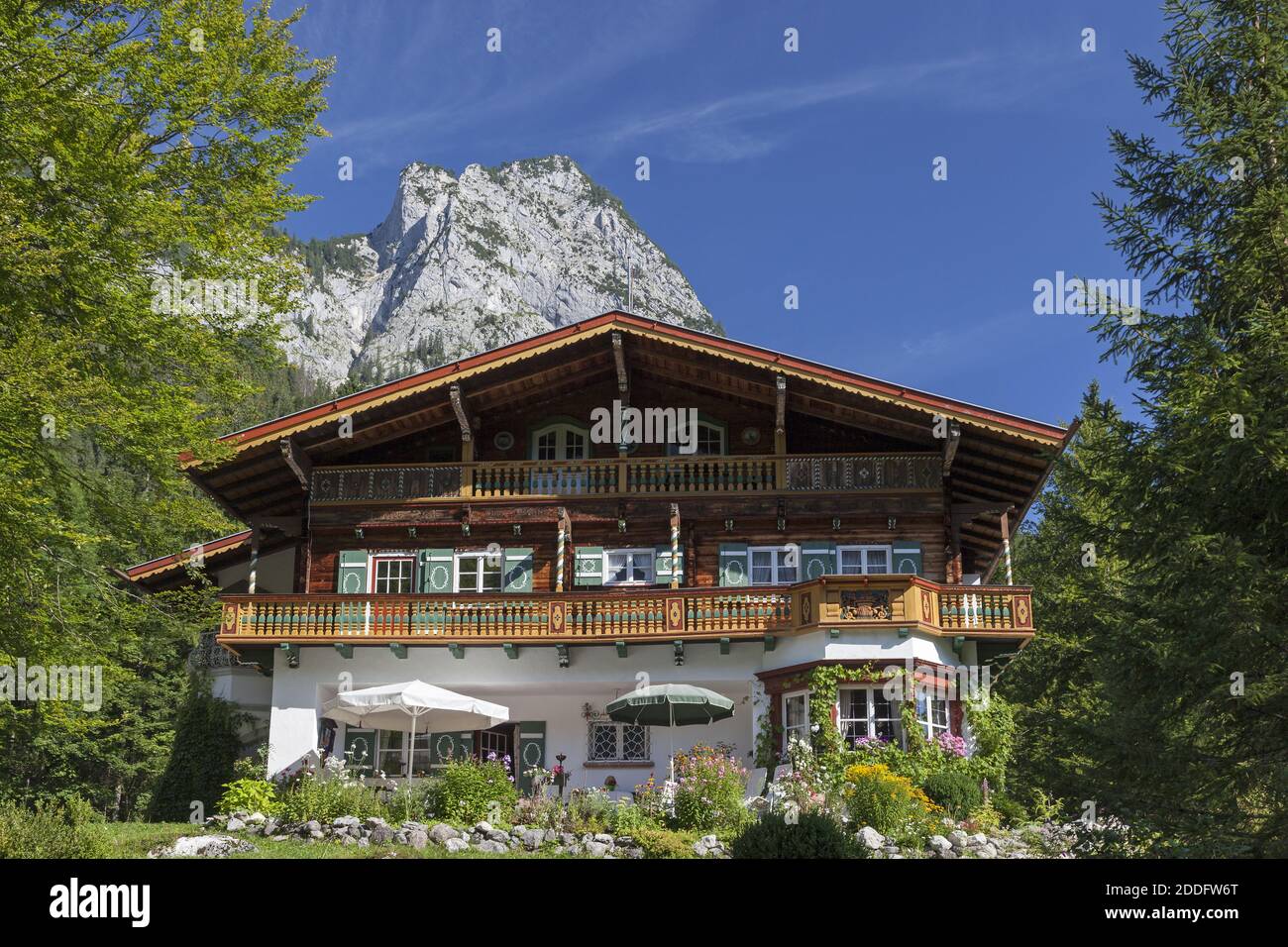 Geografia / viaggio, Germania, Baviera, Ramsau, casa a Ramsau vicino Berchtesgaden, alta Baviera, diritti-aggiuntivi-clearance-Info-non-disponibile Foto Stock