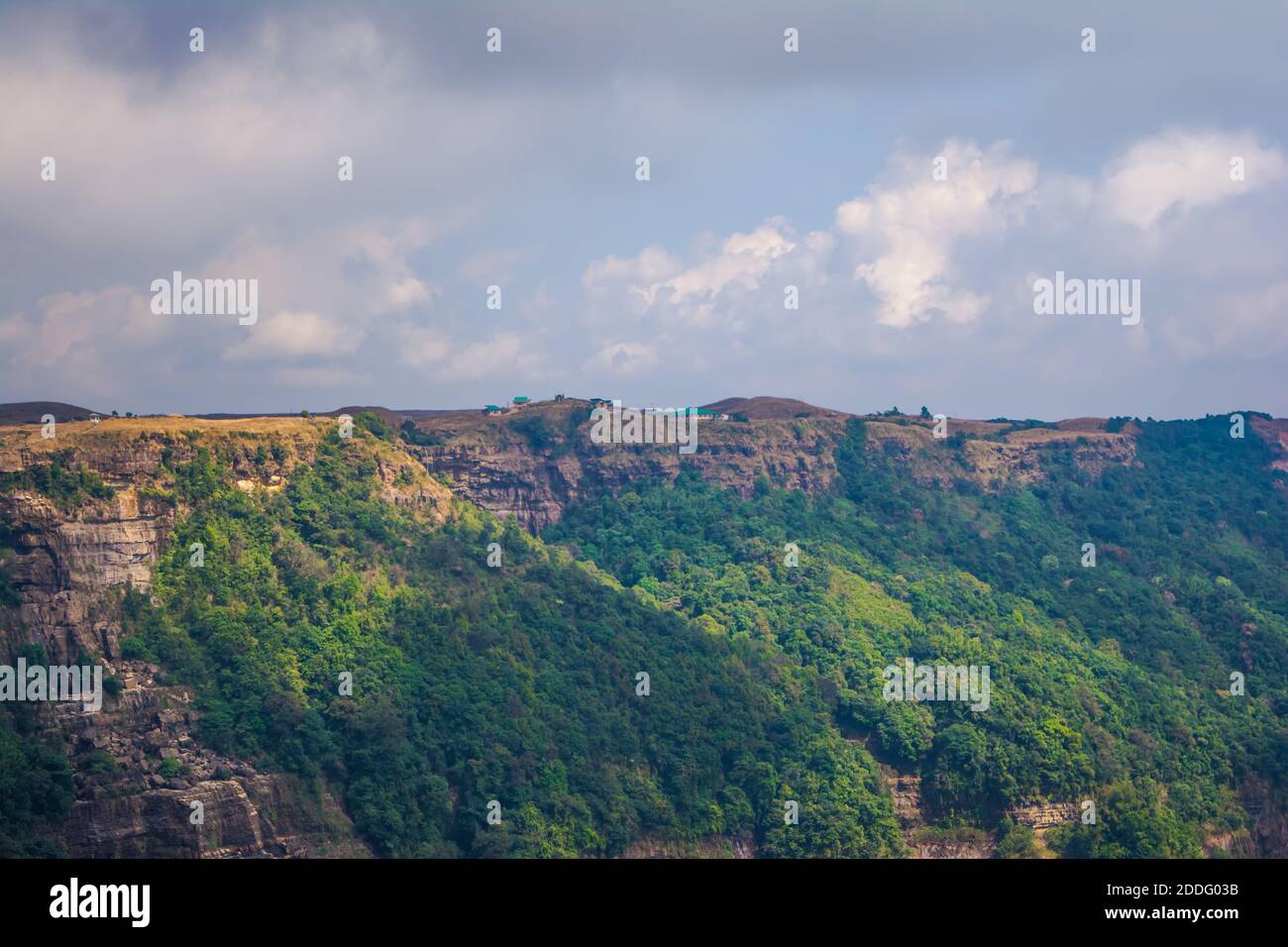 Sette sorelle cascate vicino alla città di Cherrapunjee a Meghalaya, India nord-orientale. Foto Stock