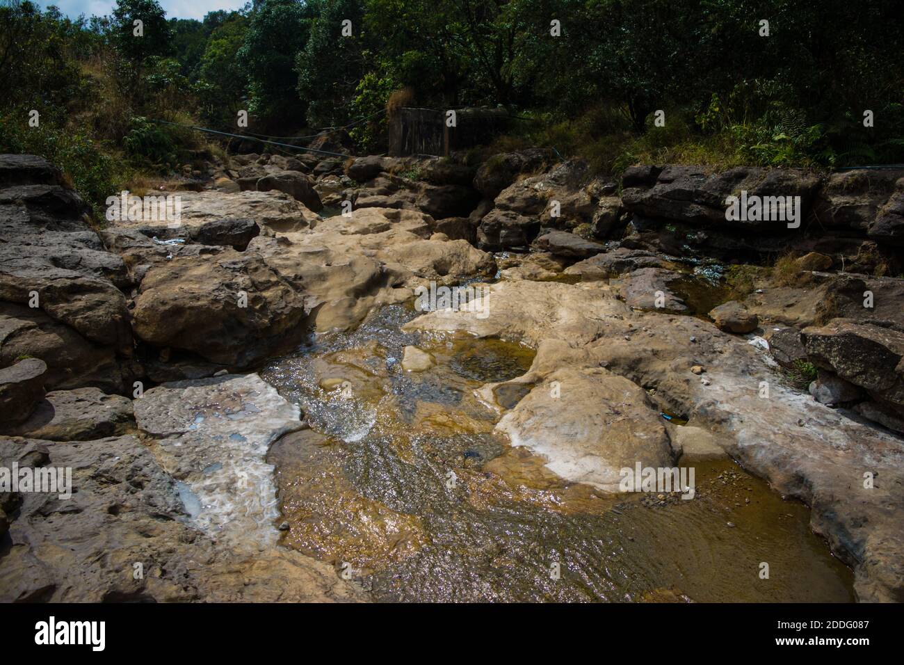 Sette sorelle cascate vicino alla città di Cherrapunjee a Meghalaya, India nord-orientale. Foto Stock