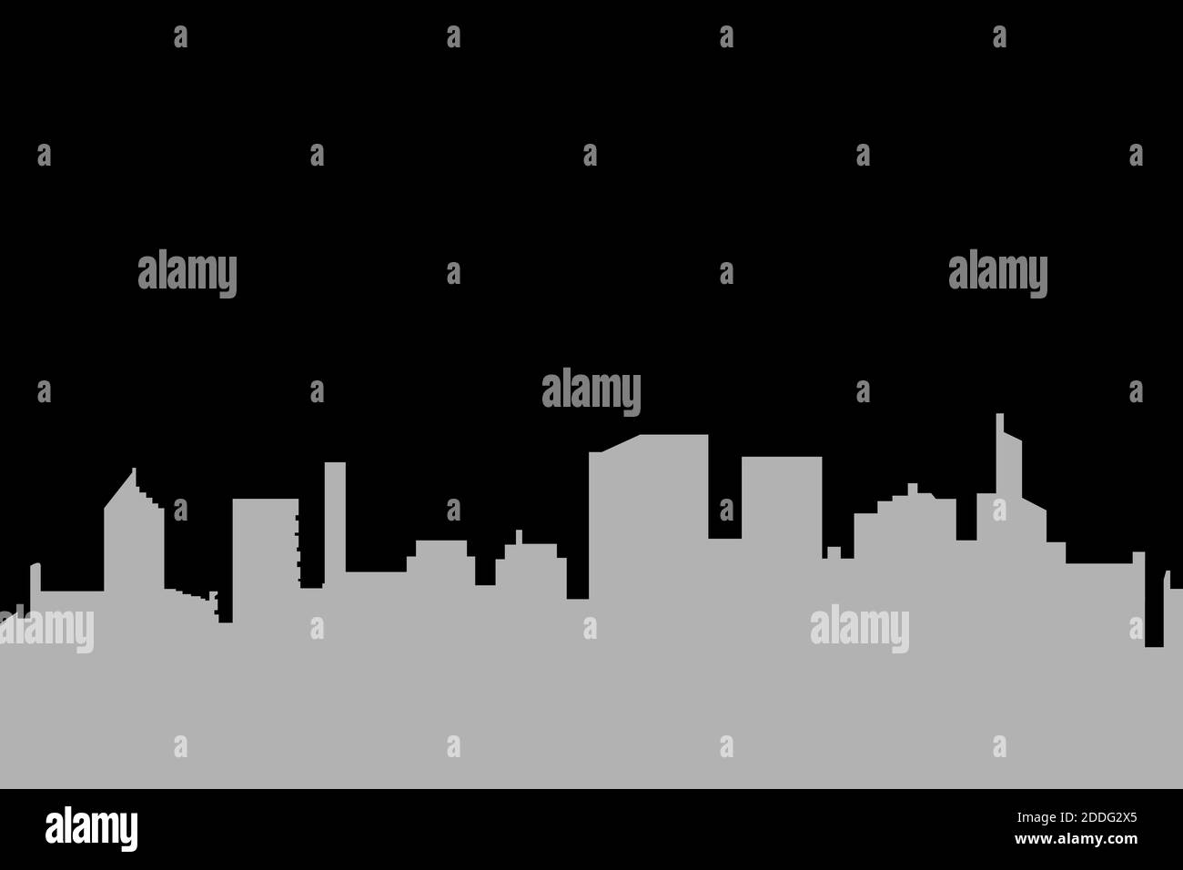 Sfondo di sagome di grattacieli. Paesaggio vettoriale moderno. Città moderna, case, grattacieli. Silhouette grigia degli edifici sullo sfondo di b Illustrazione Vettoriale