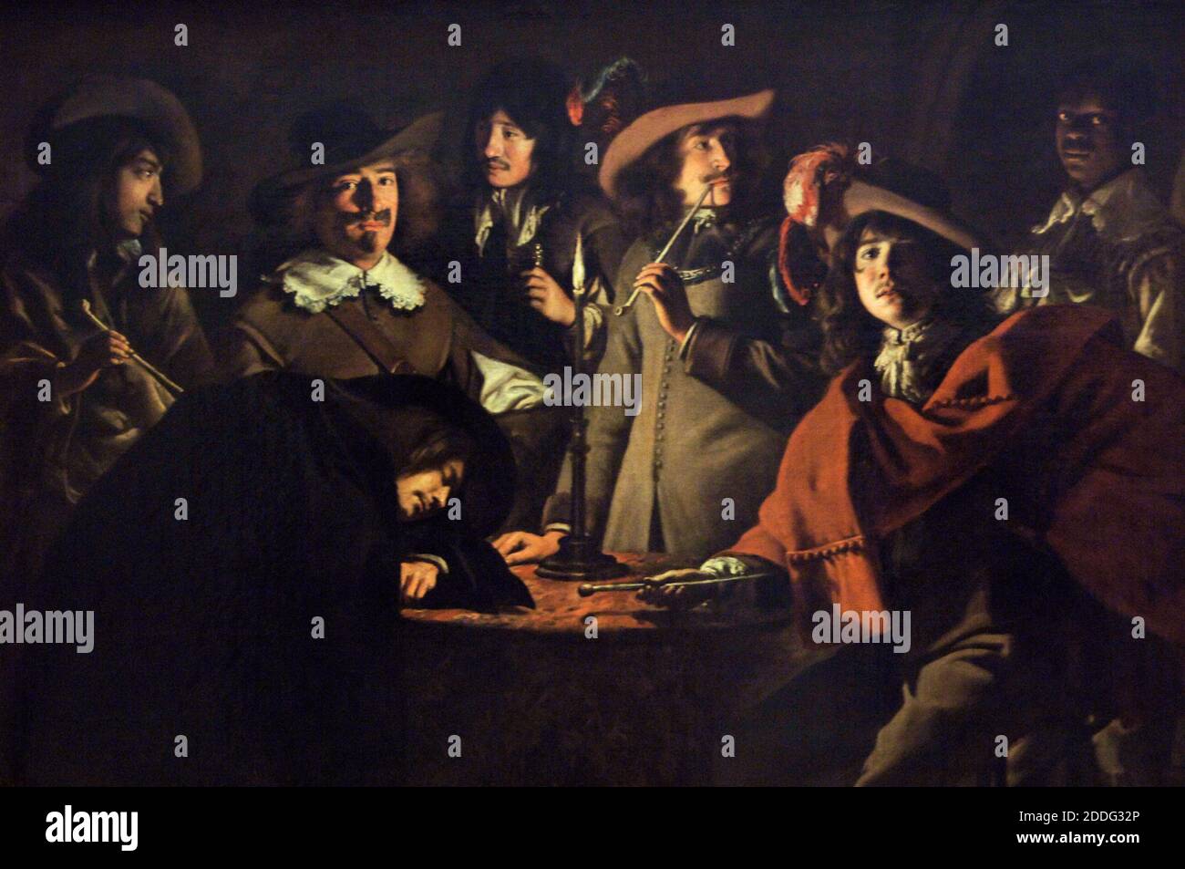 Louis le Nain (1593-1648). Pittore barocco francese. La Tabagie o la Guardhouse, 1643. Olio su tela. Museo del Louvre. Parigi. Francia. Foto Stock