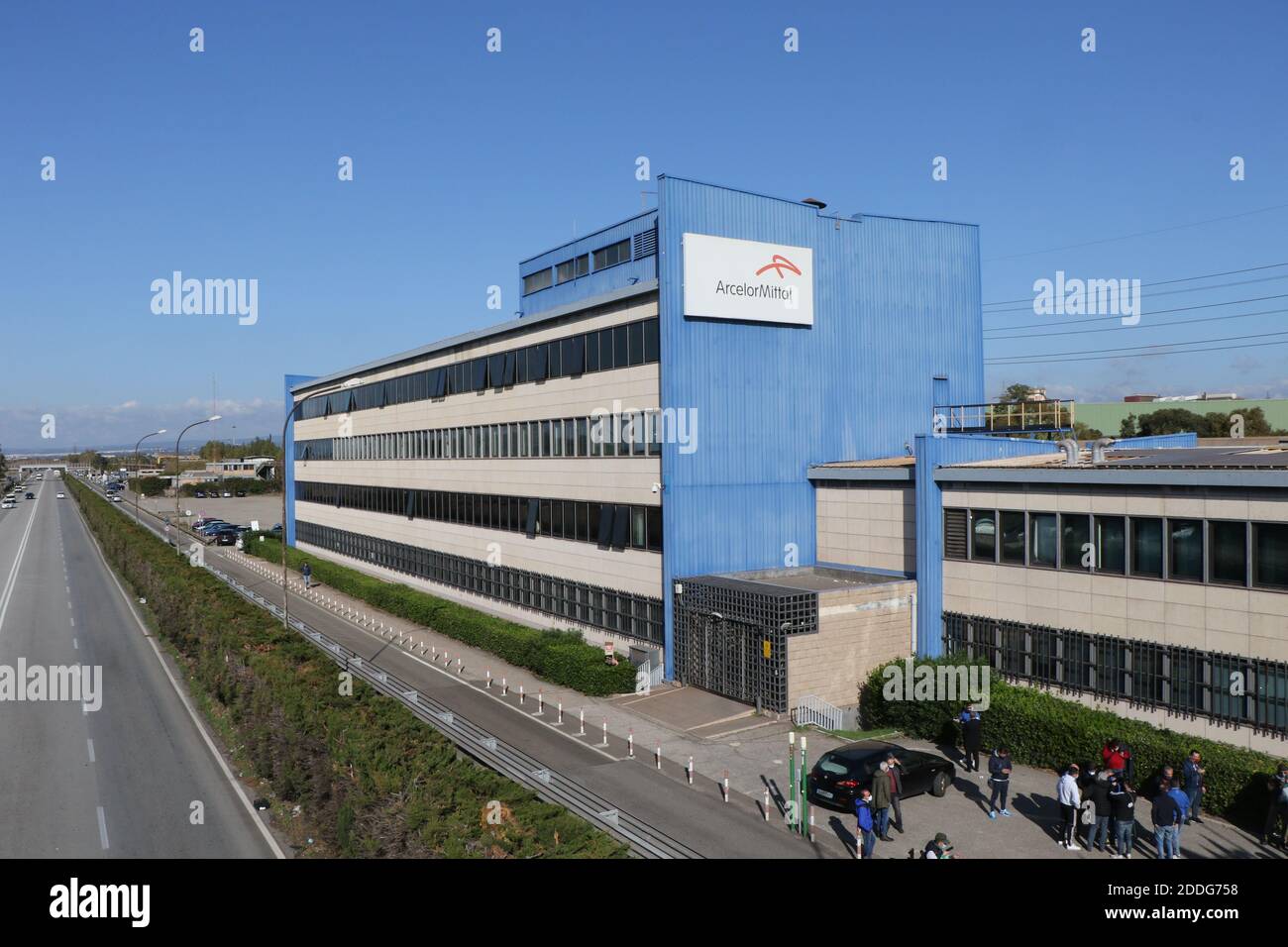 Industria siderurgica ArcelorMittal a Taranto, Puglia, Italia Foto Stock