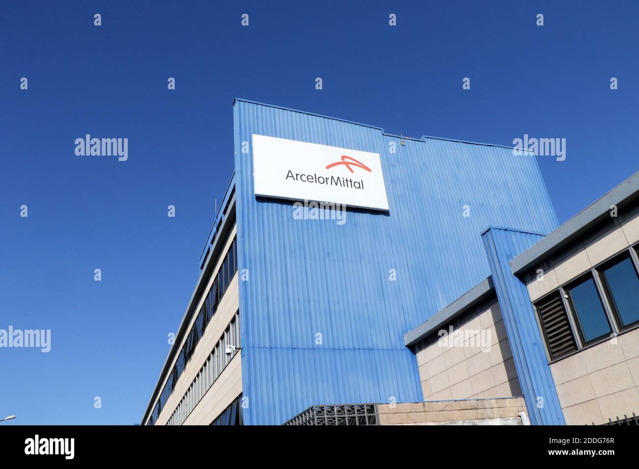 Industria siderurgica ArcelorMittal a Taranto, Puglia, Italia Foto Stock