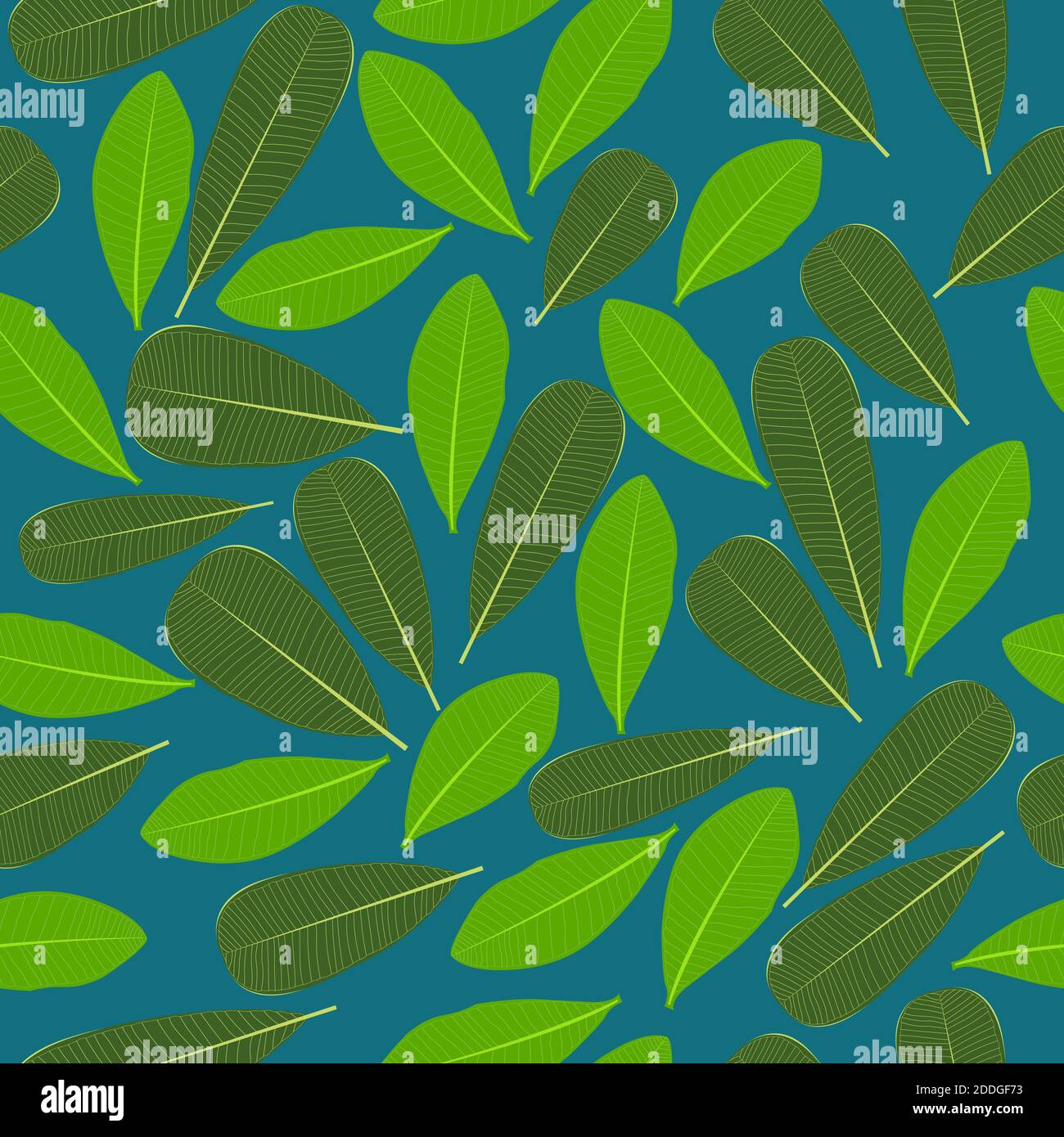 Elegante motivo di ripetizione vettoriale di tessitura floreale ditsy trendy che comprende belle foglie di piante frangipani disegnate a mano. Adatto per stampa e tessuti. Illustrazione Vettoriale