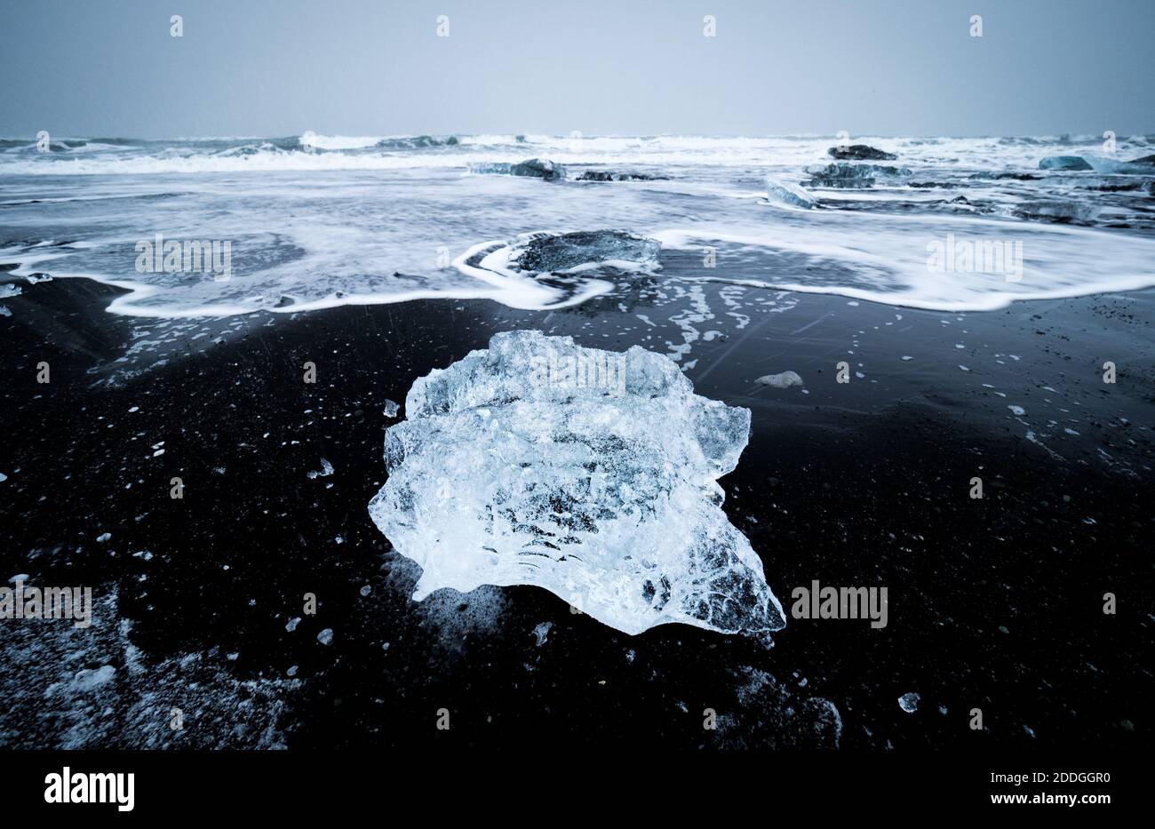 Spiaggia di diamante, Jökulsárlón, Islanda Foto Stock