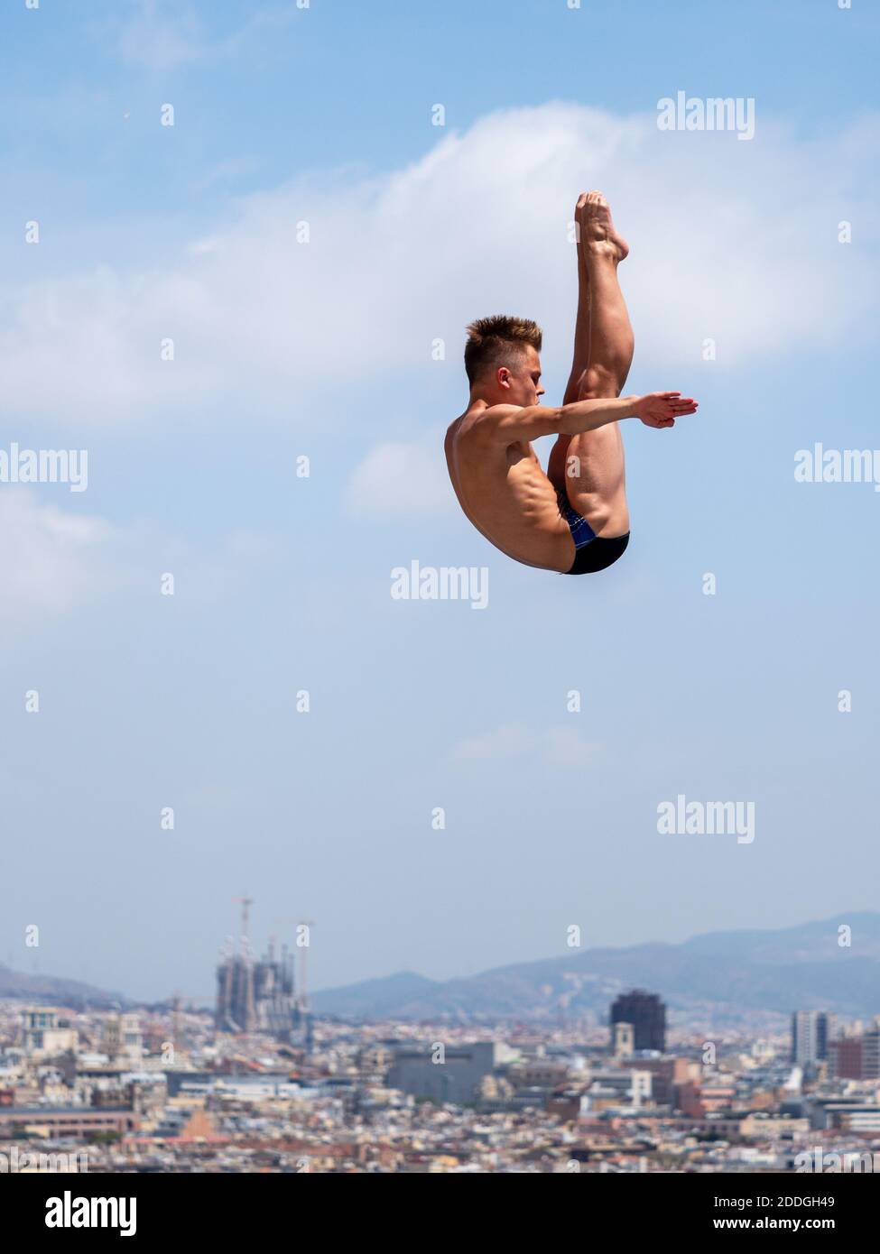 Trampolino, Platform Diving Foto Stock