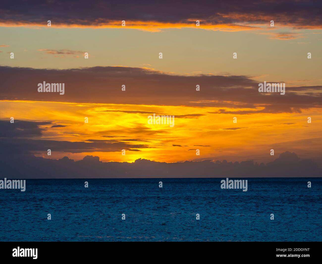 Tramonto sul Golfo del Messico da Venice Beach in Venezia Florida negli Stati Uniti Foto Stock