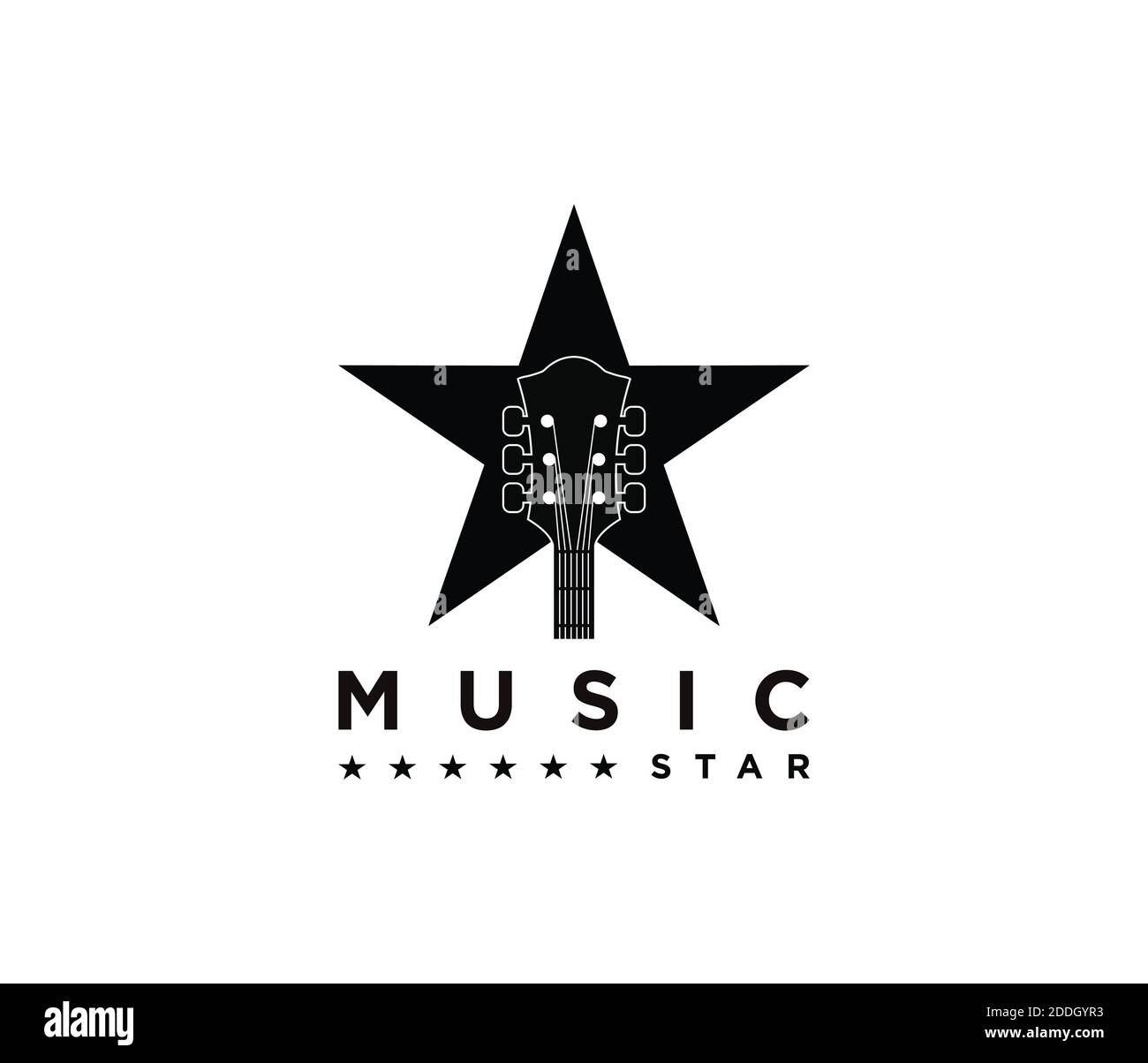 design dell'illustrazione del logo music star Foto Stock