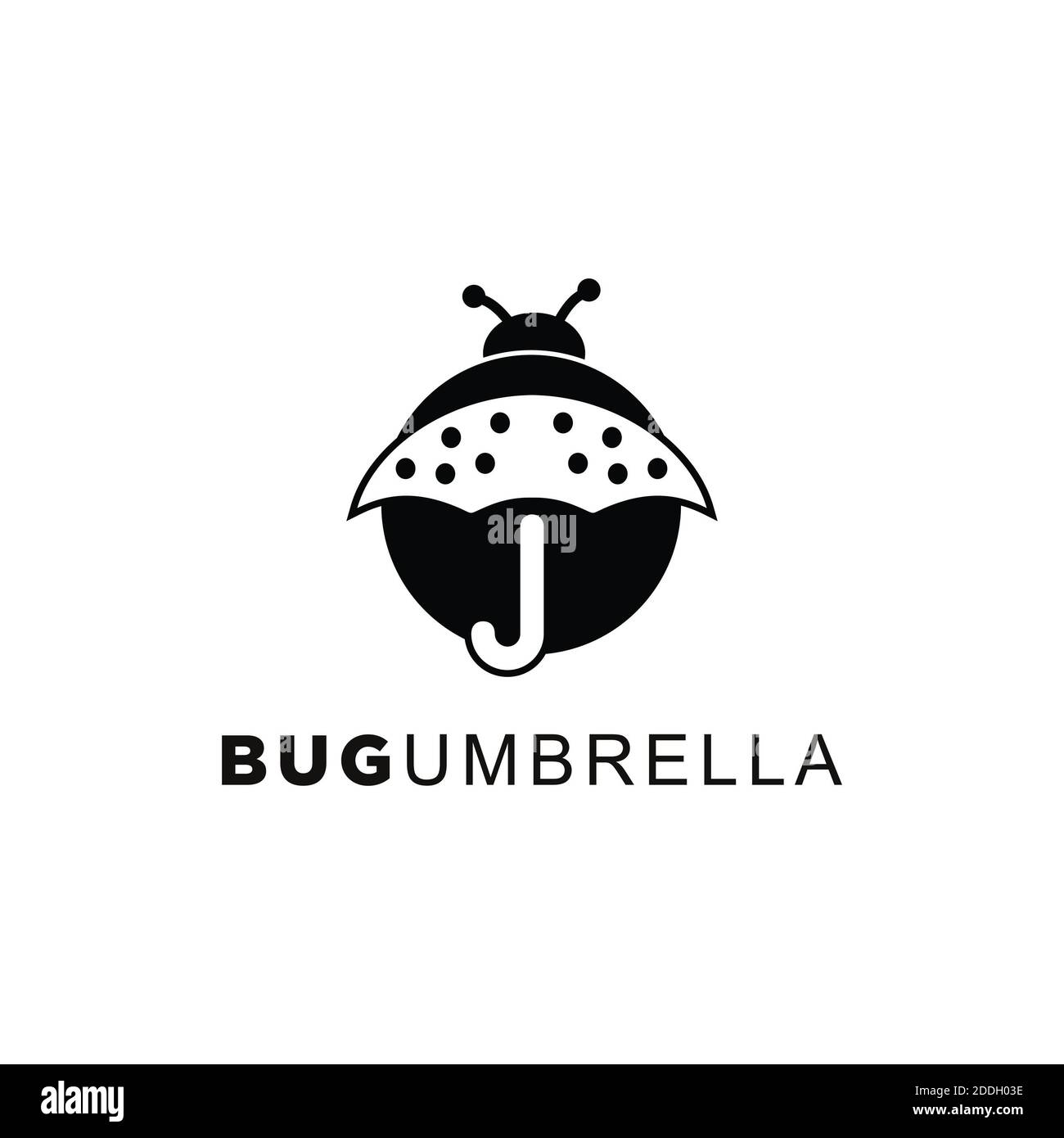 logo creativo bug ombrello Foto Stock