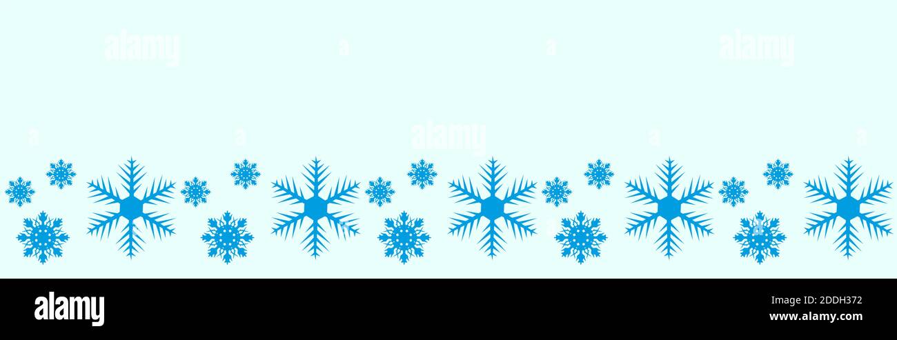 Modello natalizio di fiocchi di neve blu su sfondo azzurro. Modello per il progetto Illustrazione Vettoriale