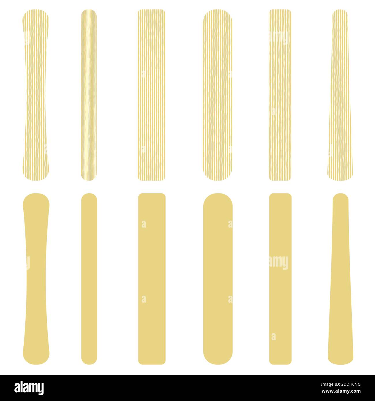 Set di bastoncino gelato diverso isolato su sfondo bianco Illustrazione Vettoriale