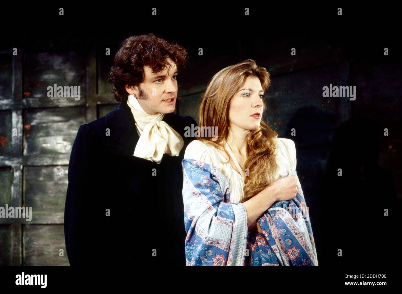 Colin Firth (Chatsky), Jemma Redgrave (Sophie) in CHATSKY di Alexander Griboyedov al Almeida Theatre, Londra N1 06/03/1993 design: Tim Hatley regista: Jonathan Kent Foto Stock