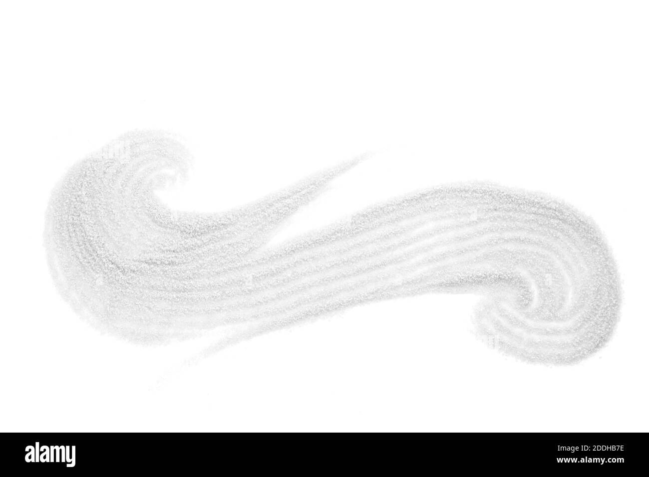 Scrub di zucchero bianco isolato su sfondo bianco. Foto Stock